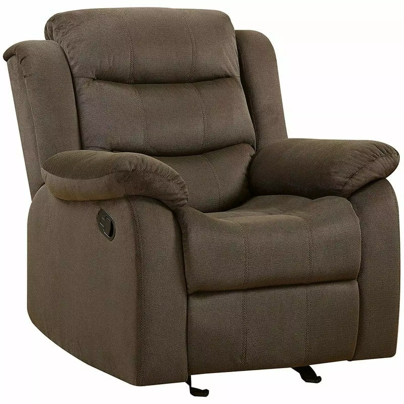 Bowery Hill Velvet Glider Recliner Chocolate