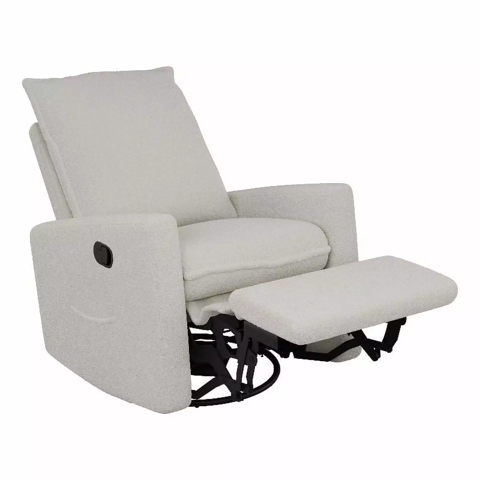 Bowery Hill White Boucle Fabric Contemporary Glider Recliner Chair Living Room