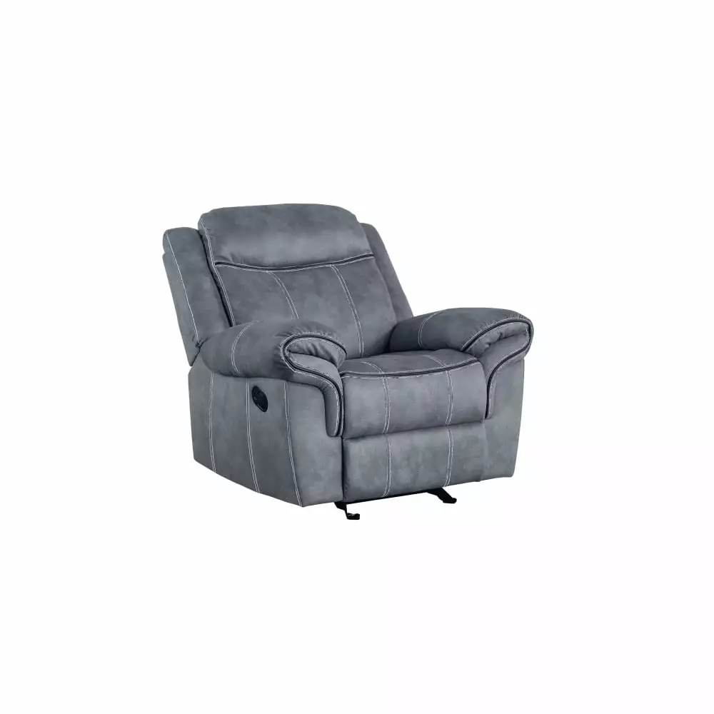 DeeHome ACME Zubaida Glider Recliner 2-Tone Gray Velvet Stylish Comfort
