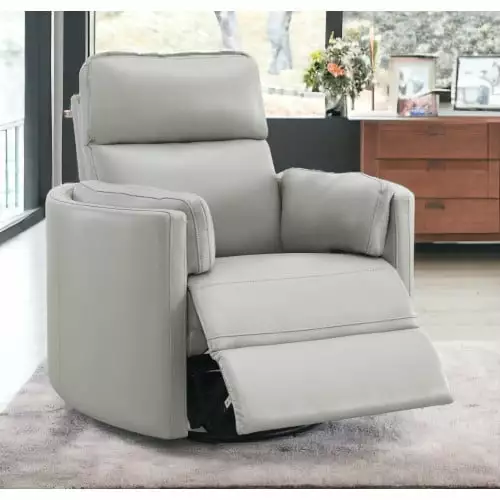 Goldmeet ACME Sagen Glider Recliner Swivel Gray Leather