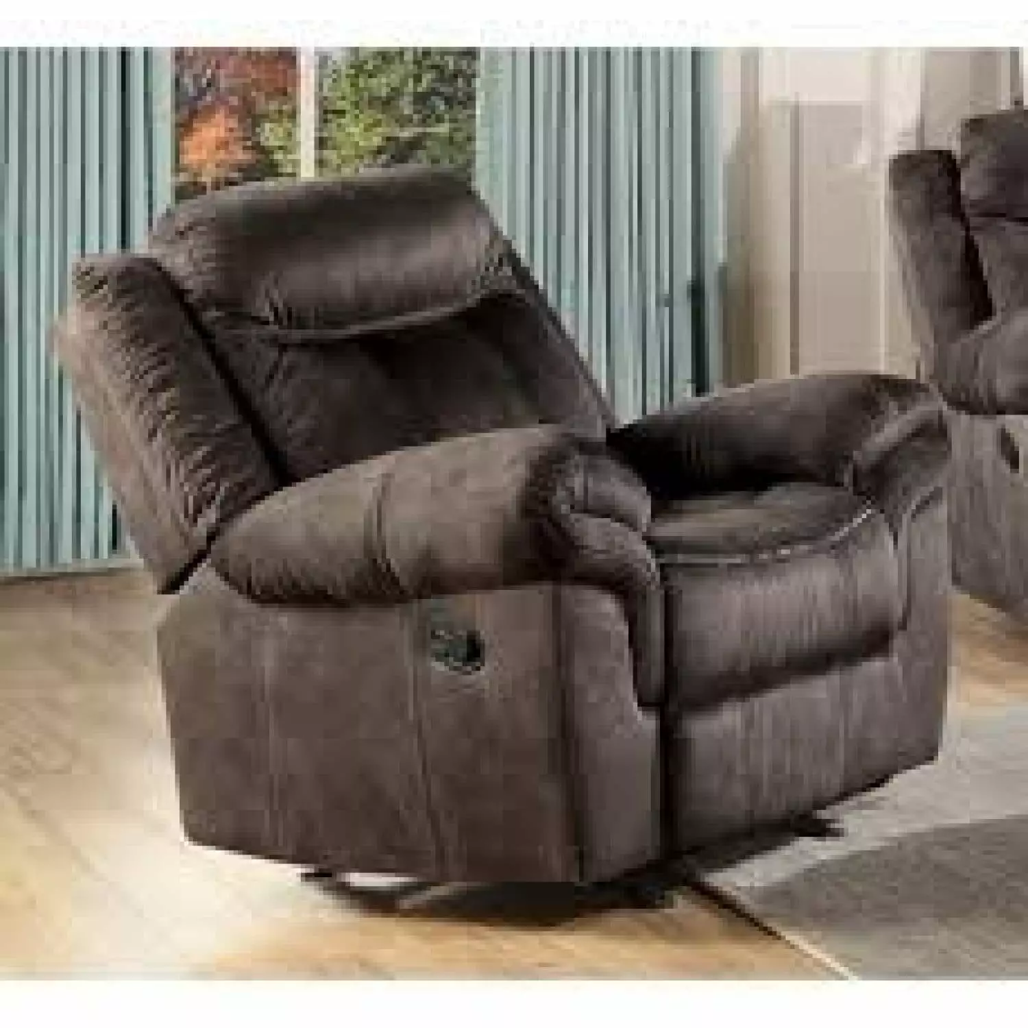 Miekor Furniture Zubaida Glider Recliner 2-Tone Chocolate Velvet