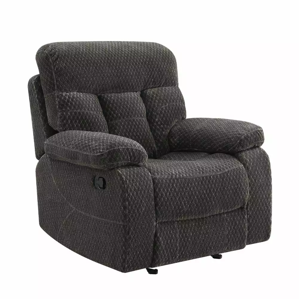 New Classic Furniture Bravo Polyester Fabric Glider Recliner Charcoal