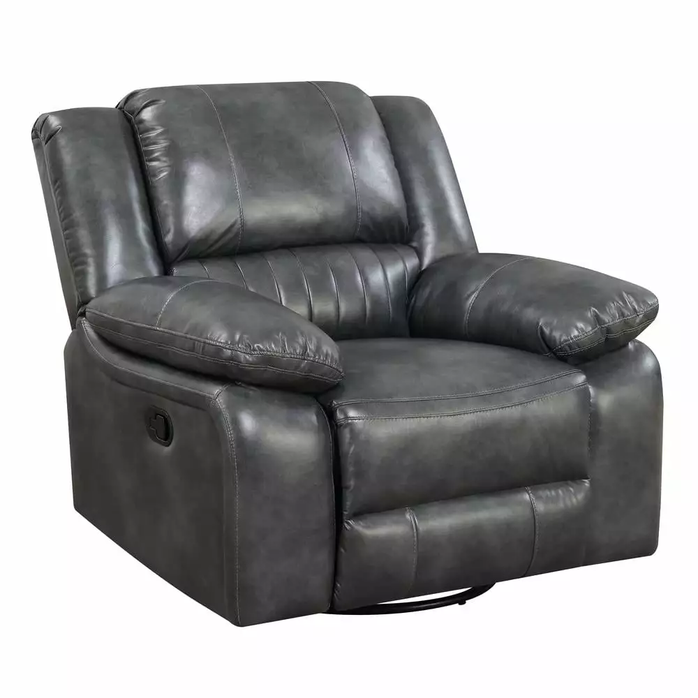 Wallace Bay Marshall Swivel Gliding Recliner Gray Finish Wallace & Bay