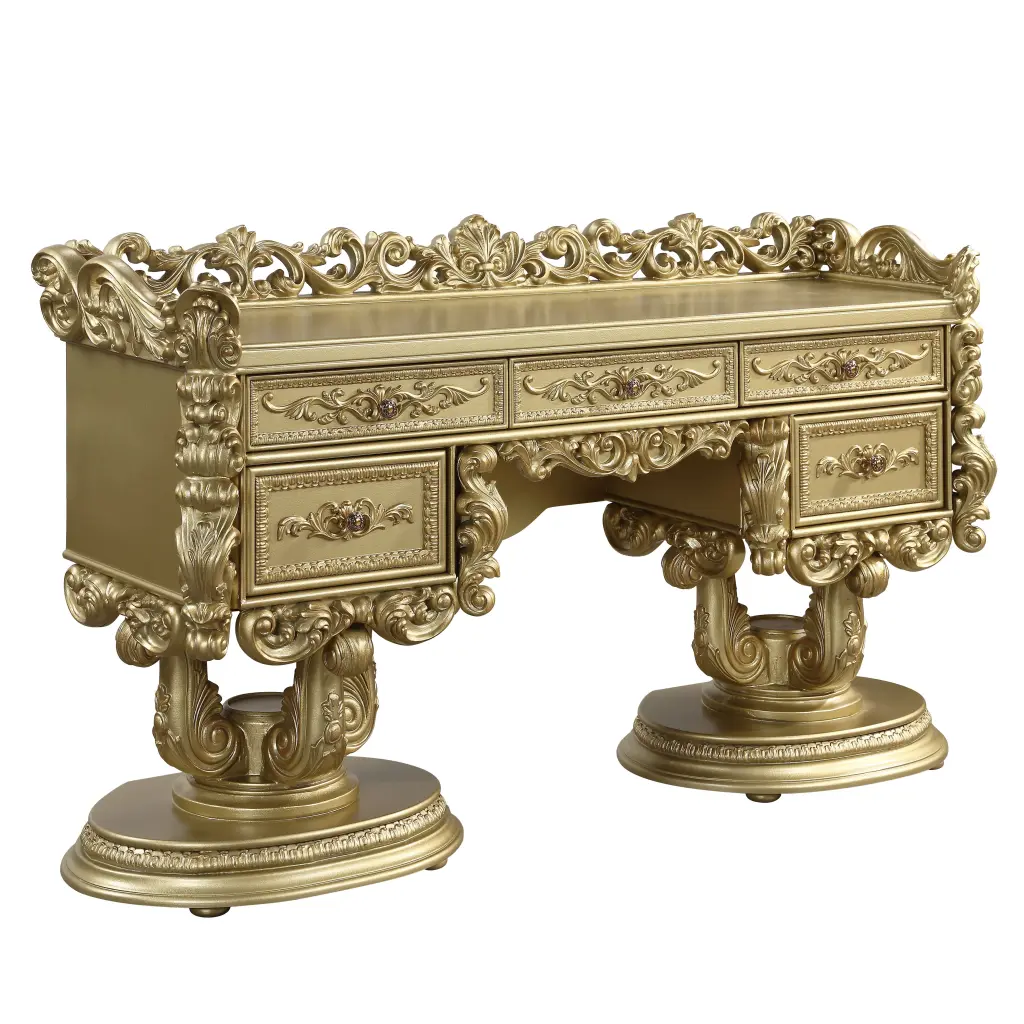 Bernadette Vanity Gold Finish BD01477 MDF Construction Bedroom acme onsite store
