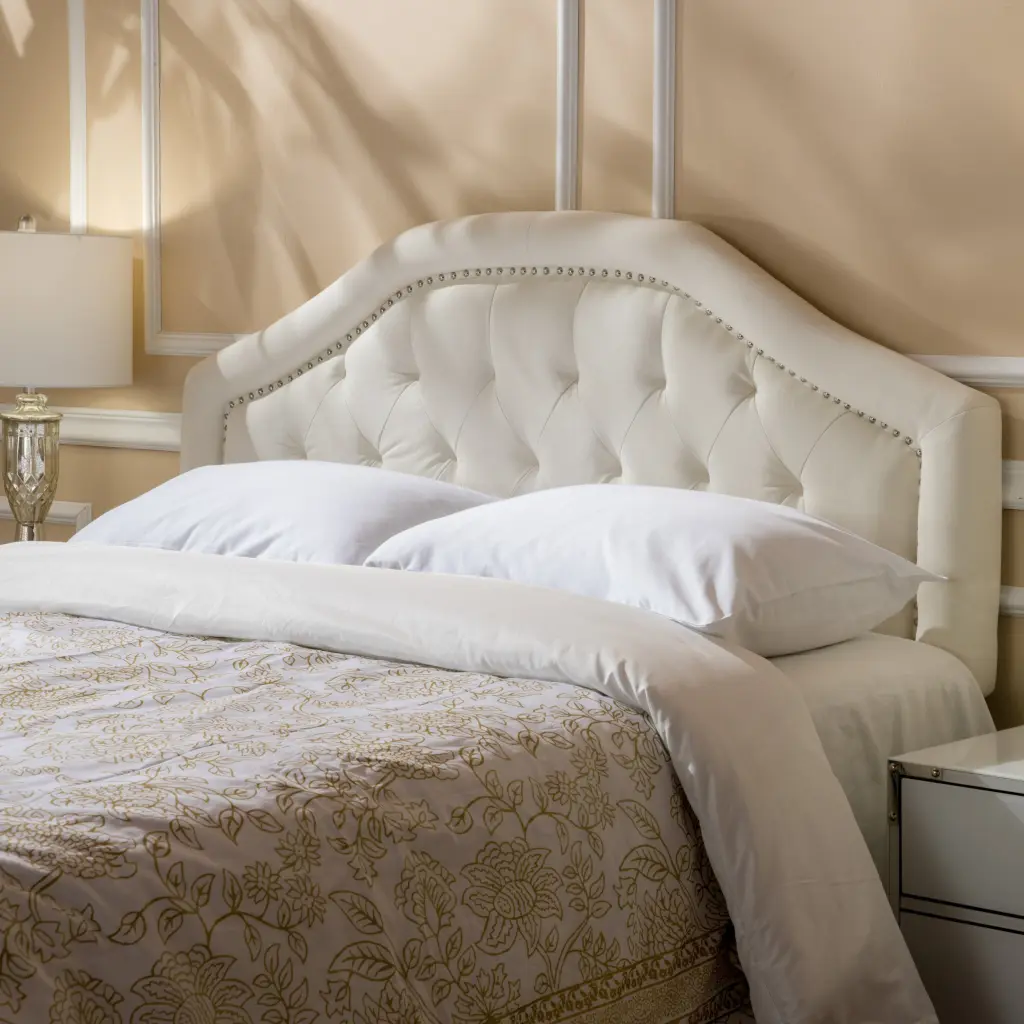 Queen & Full Sized Headboard - Ivory Fabric Upholstered Bed Frame Headboard nh-sunfay