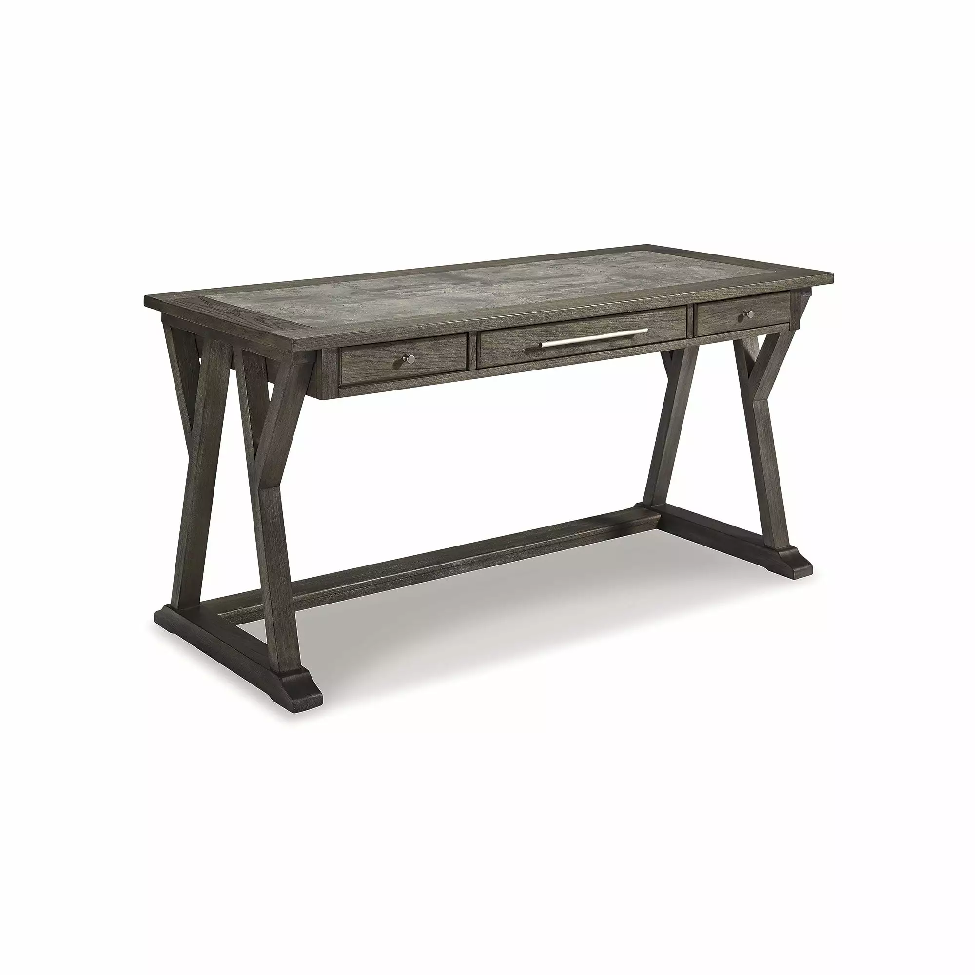 Ashley Casual Luxenford 60 Home Office Desk Grayish Brown Modern Workstation Signature Design by Ashley