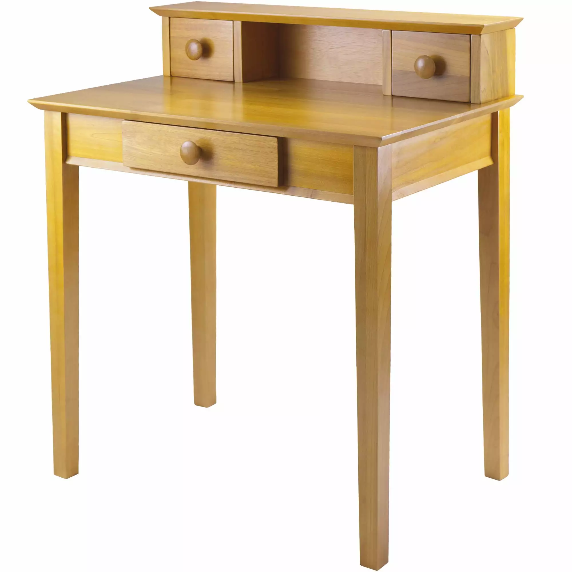 Winsome Wood Studio Home Office Desk & Hutch Honey Pine Finish