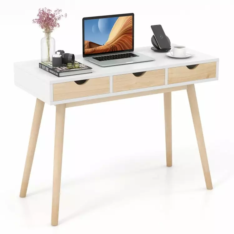 Yardi Yard Computer Desk 3 Drawers and Rubber Wood Legs Home Office