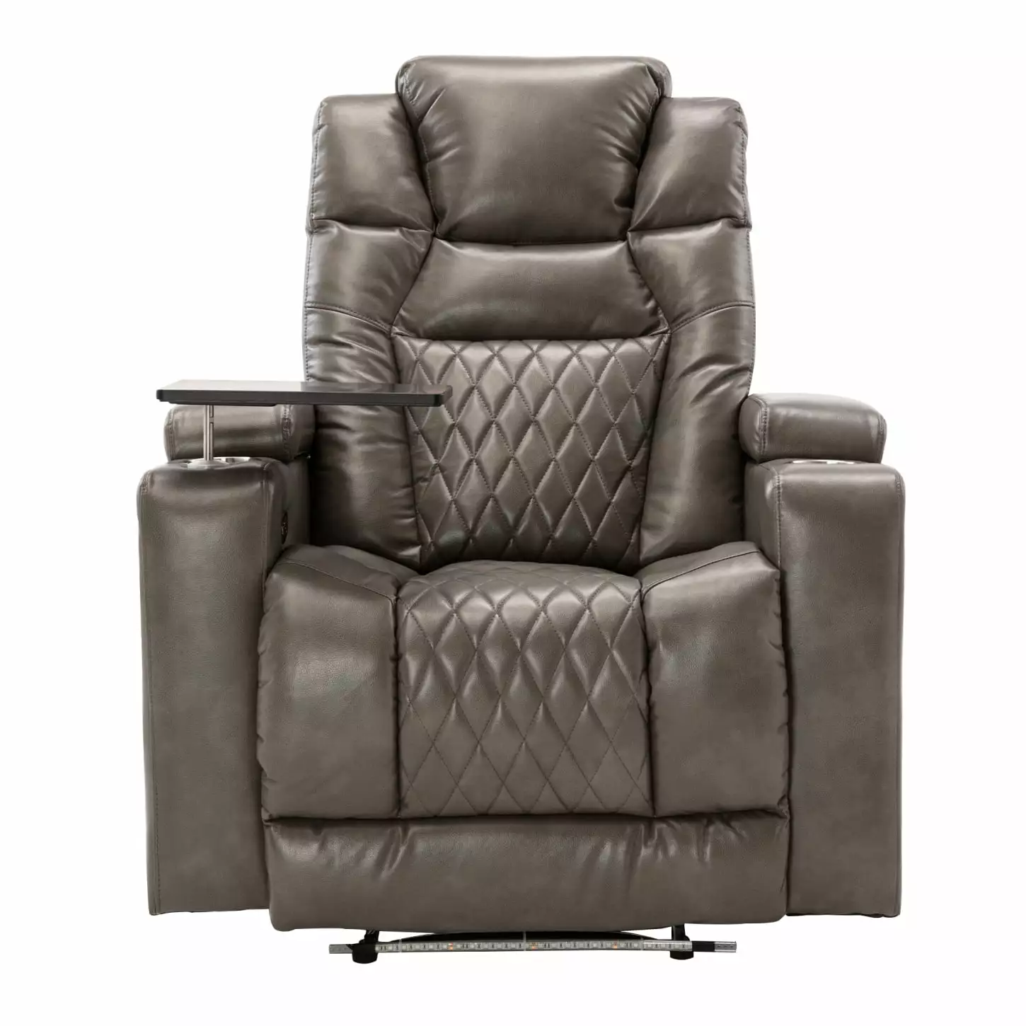 Grey Power Motion Recliner USB and Hidden Storage - Home Theater Seating 360° Swivel Tray HATNOKIL