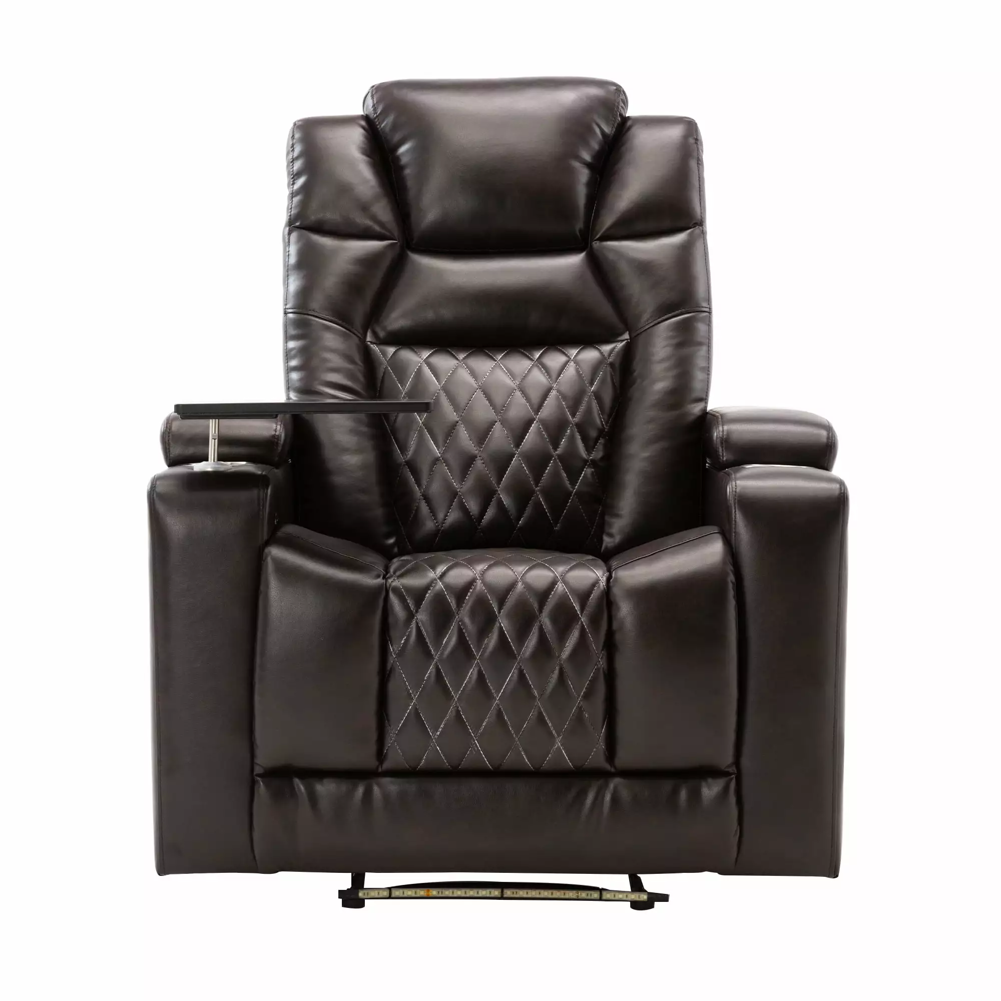Motion Recliner USB Charging Port and Hidden Arm Storage Home Theater Seating 2 Cup Holders and 360° Swivel Tray Table Wo...