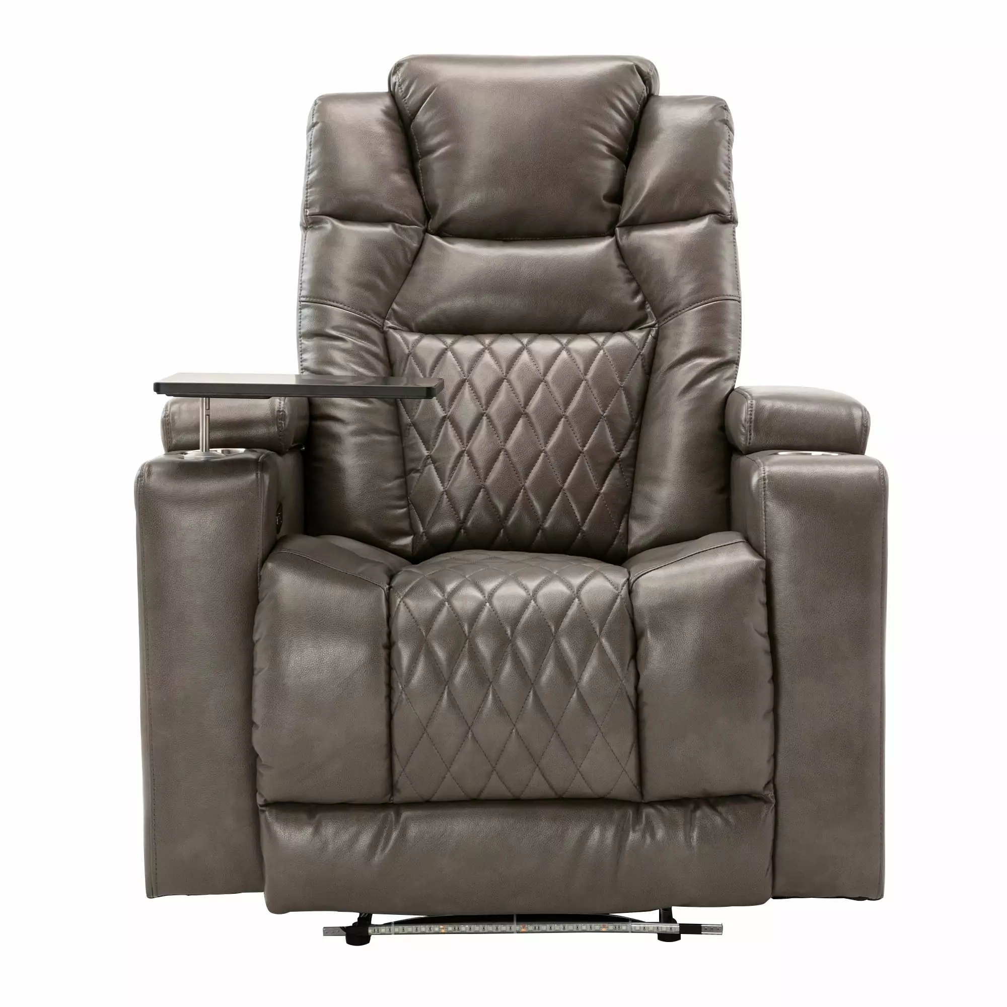 Power Motion Recliner USB Charging Port and Hidden Arm Storage Home Theater Seating 2 Cup Holders and 360° Swivel Tray Ta...