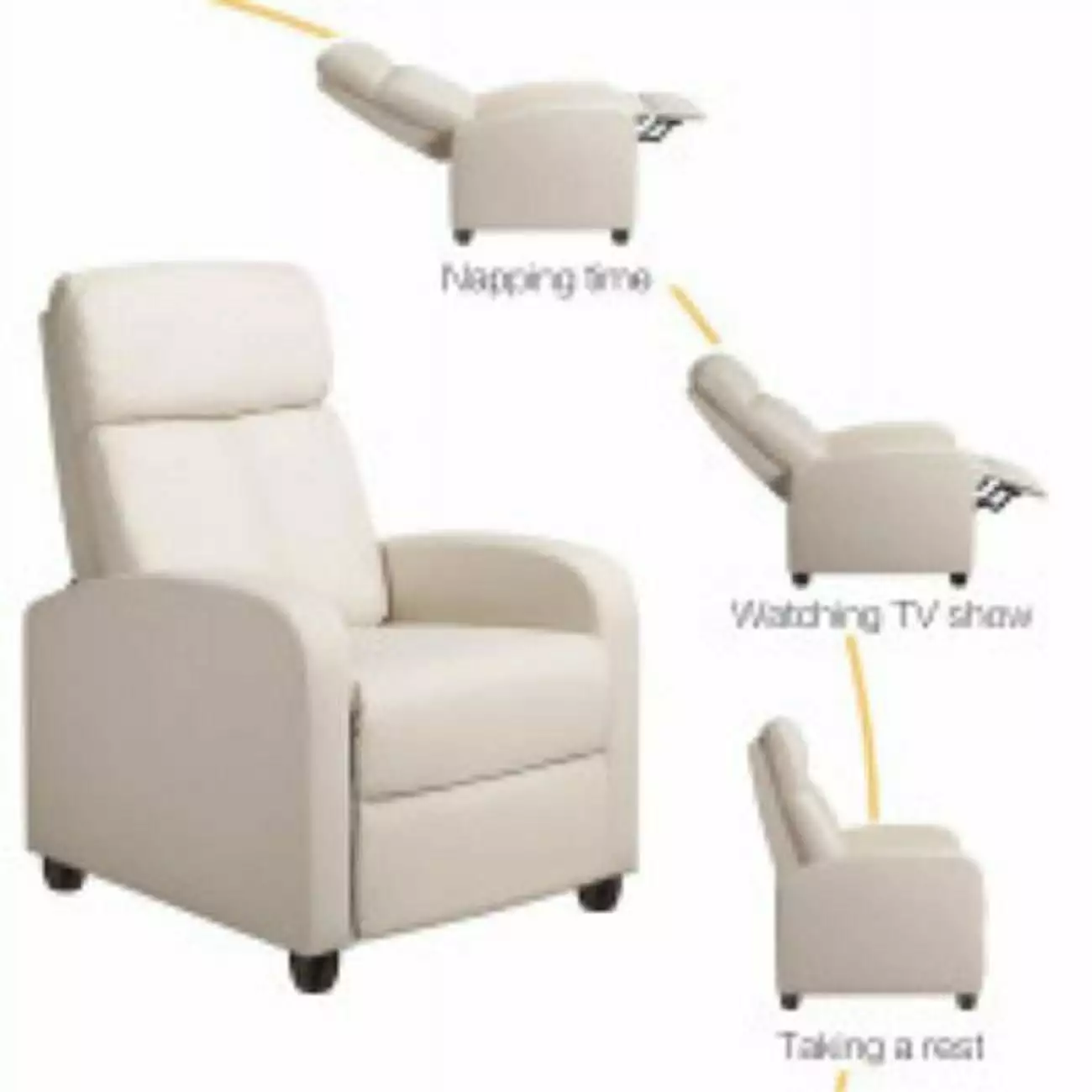 Single Modern Reclining Sofa Home Theater Seating Club Recliner Chair MadeToOrder