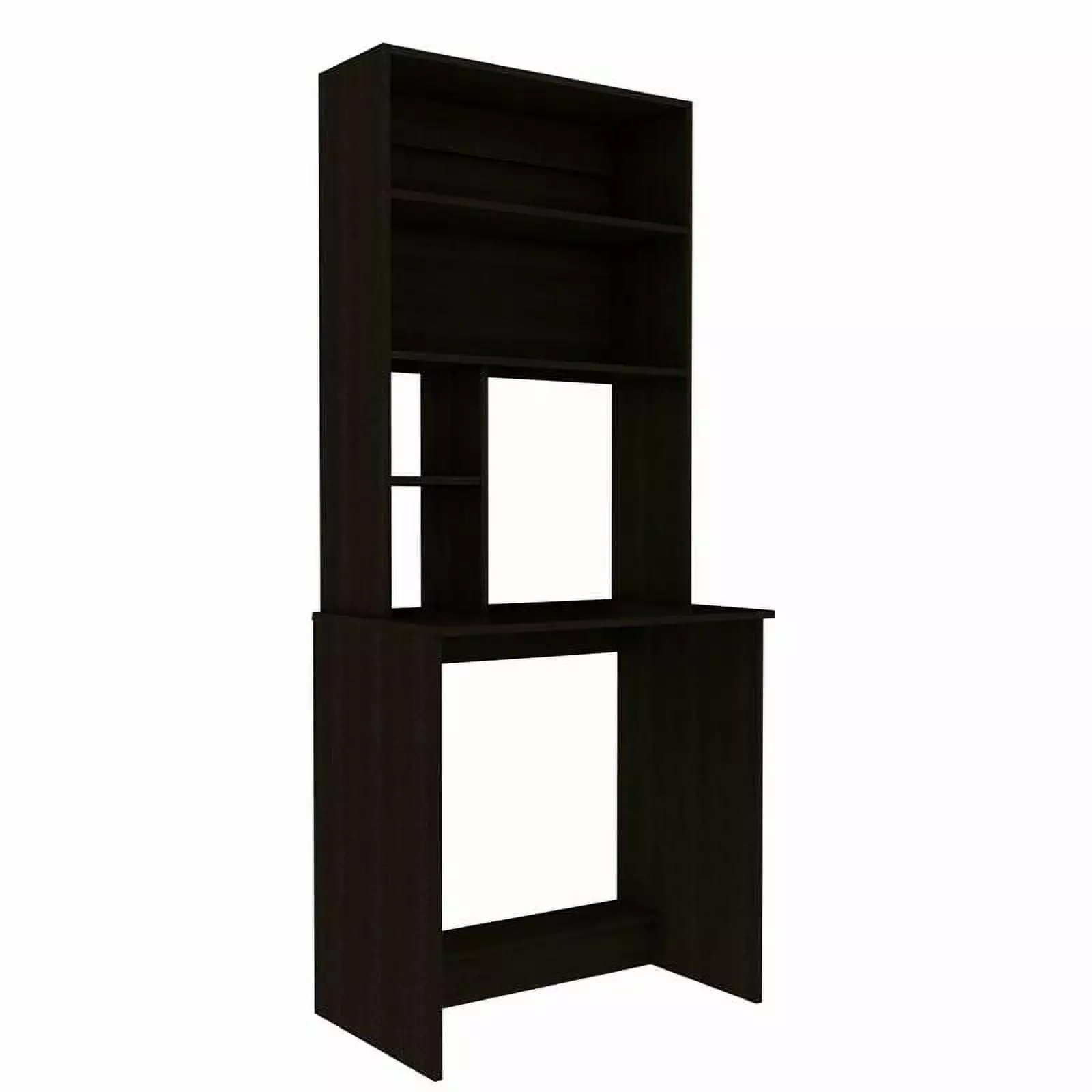 Pemberly Row Contemporary Hutch Desk Engineered Wood Desks Black
