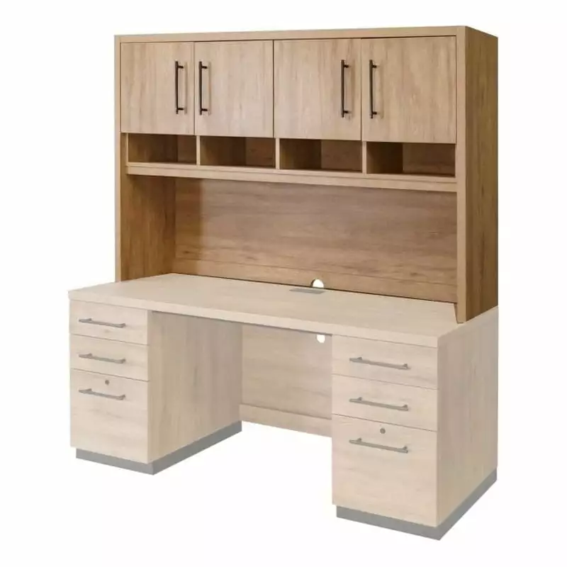 Martin Furniture Wood Home Office Hutch Light Brown Laminate Storage Cabinet