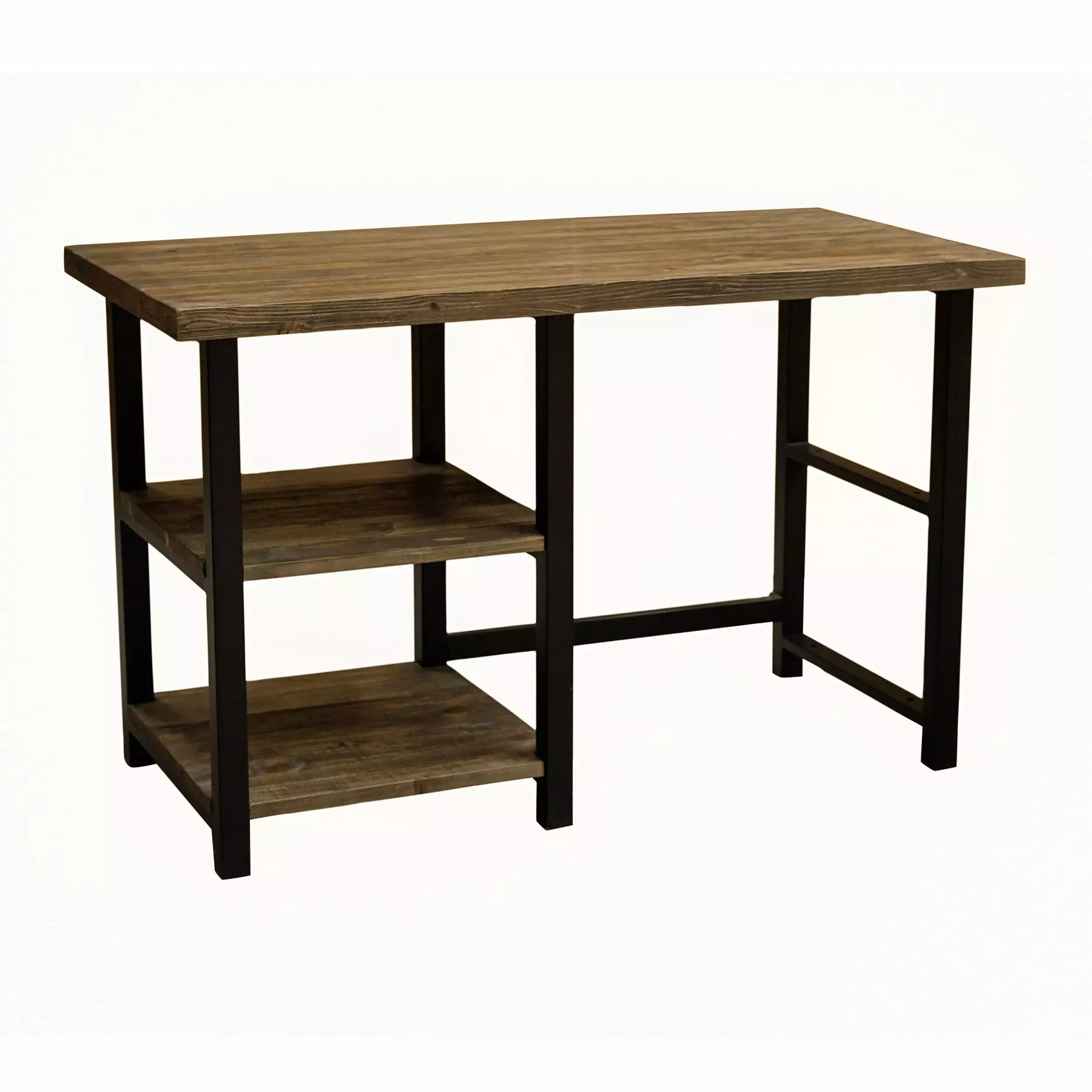 Alaterre Pomona 48W Metal and Solid Wood Desk 2 Shelves