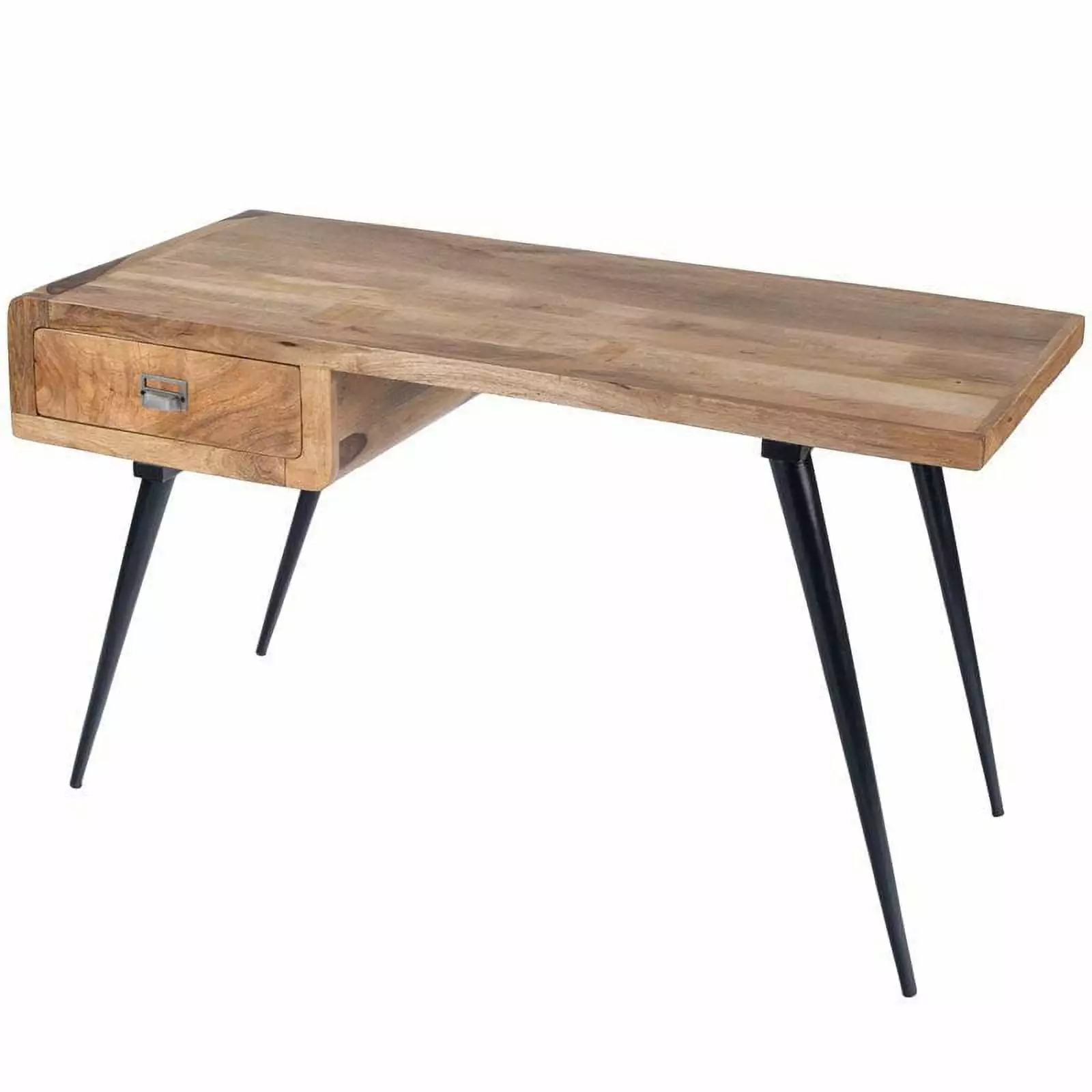 Beaumont Lane Rustic Industrial Natural Wood and Metal Desk Brown