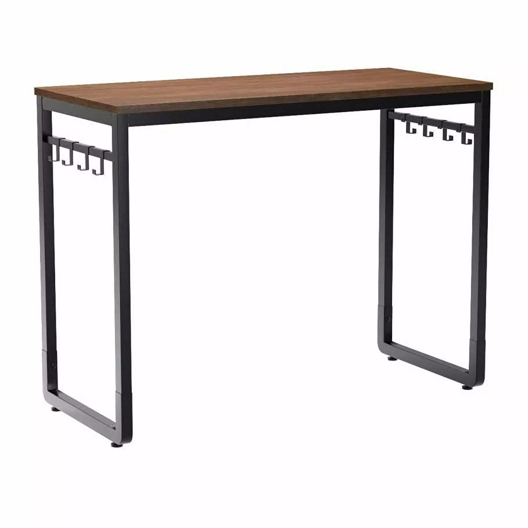 Industrial Black Metal Frame Computer Desk Wood Top Fast Furnishing