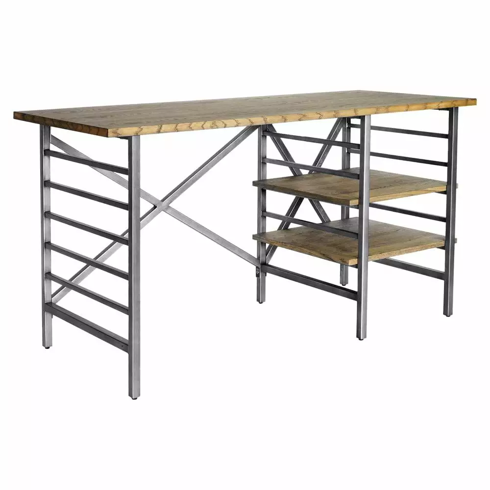 Jaxon Desk Antiqued Steel Frame Modern Industrial Home Office Yosemite Home Decor