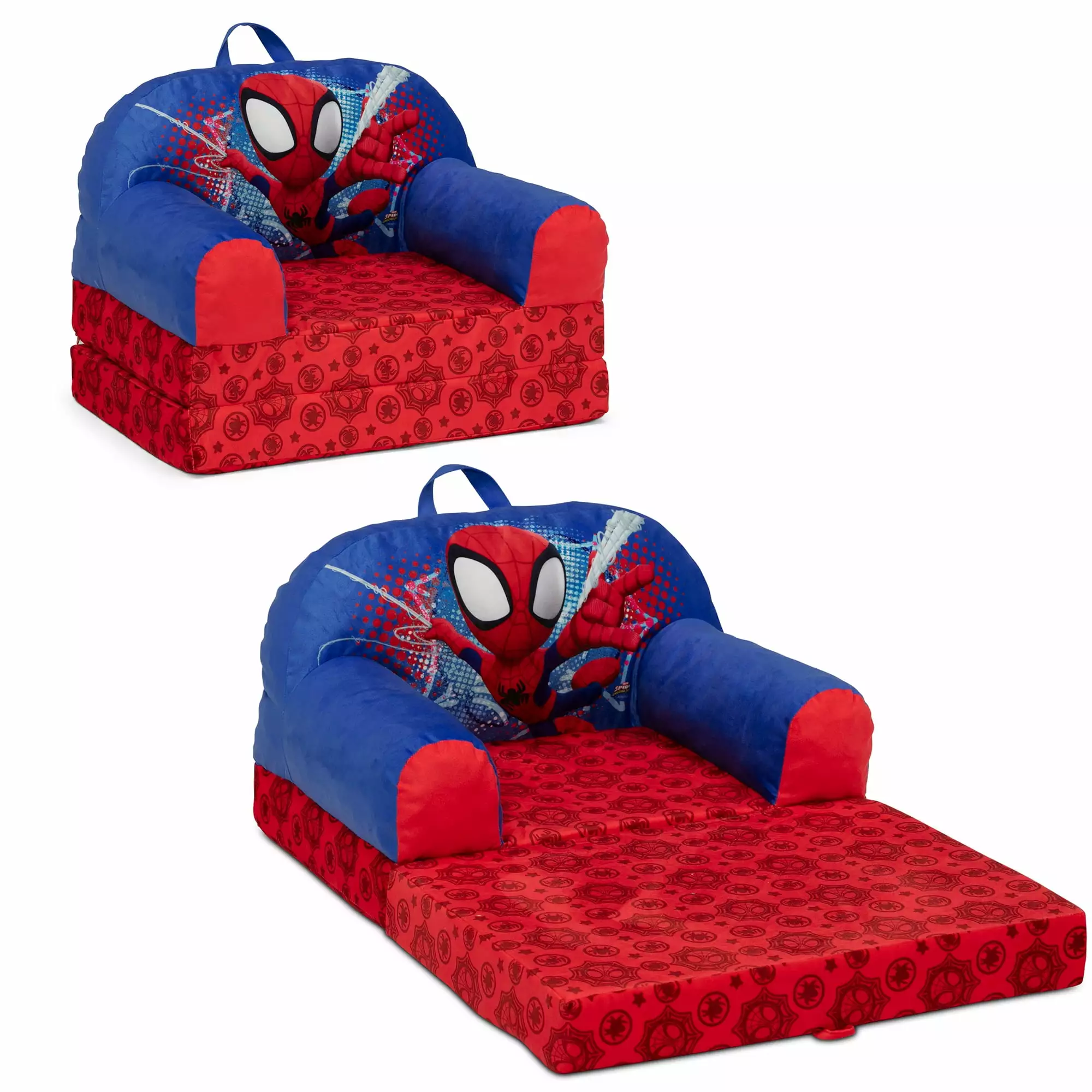 Spidey and His Amazing Friends Cozee Buddy Flip-Out Chair Delta Children Blue Marvel