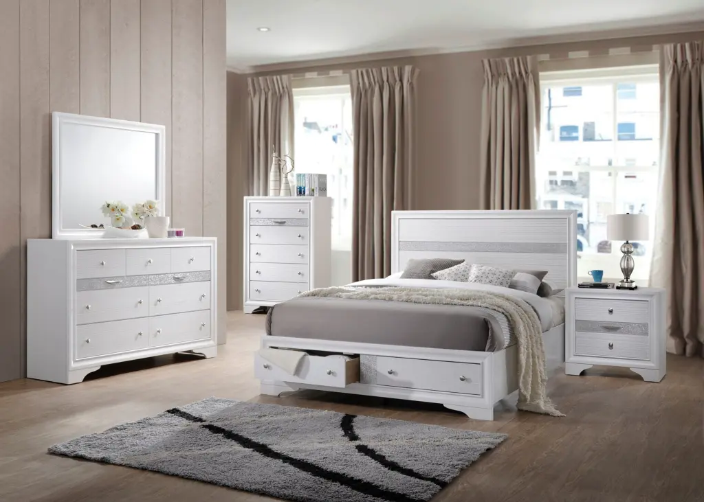 Matrix Traditional Style King 5Pc Storage Bedroom Set Made Wood galaxy home furnishings