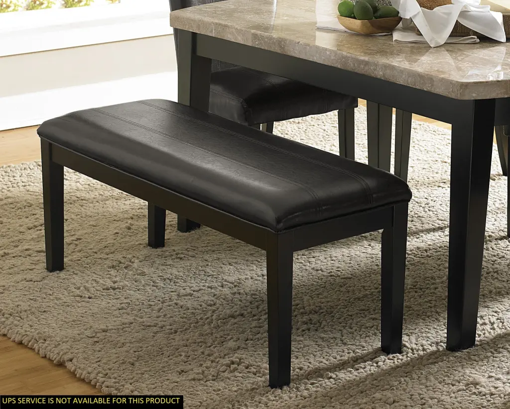 Dark Espresso Finish Wooden 49 Inch Bench Faux Leather Upholstery kanepe