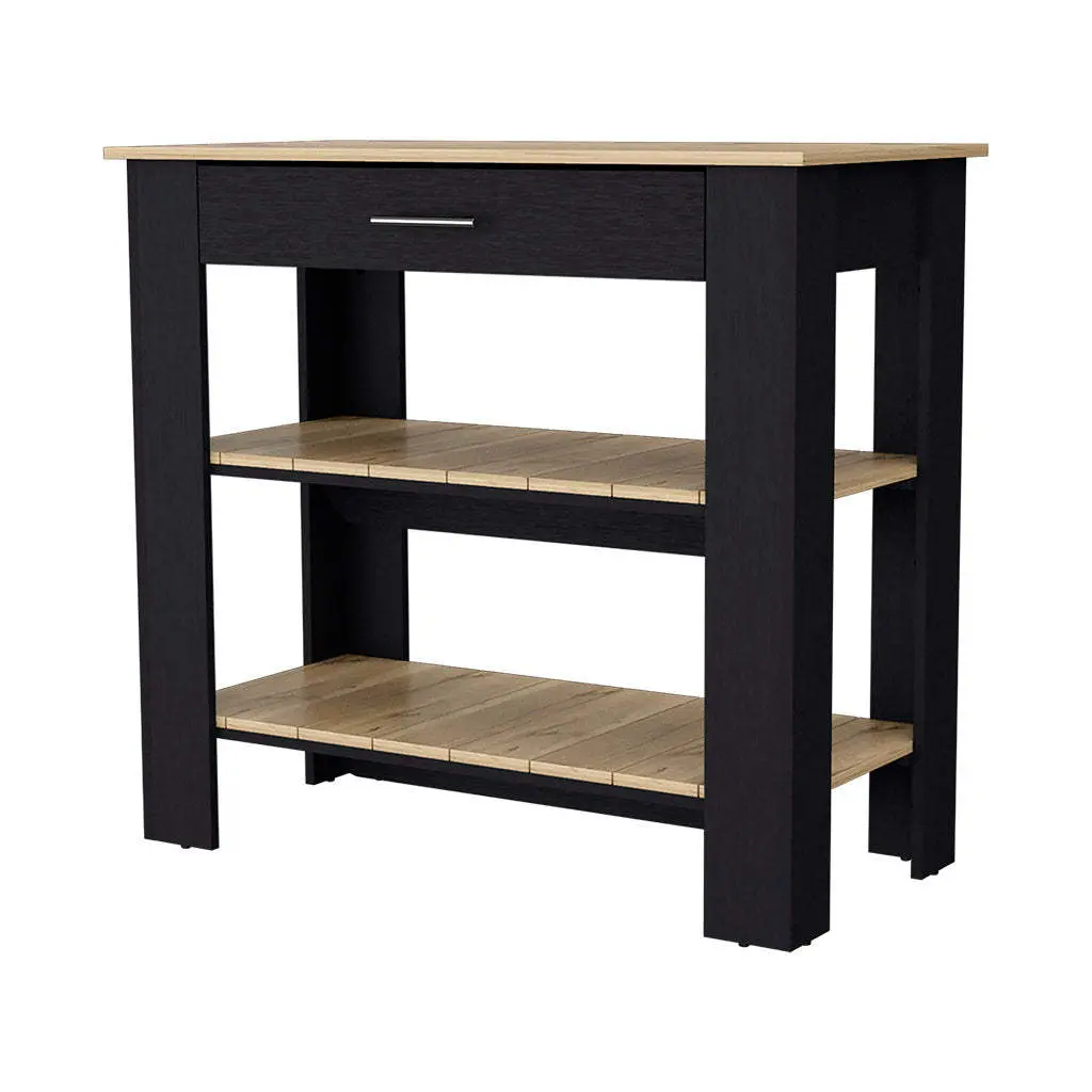 Brooklyn Kitchen Island Three Concealed Shelves Multicolor Modern fm furniture