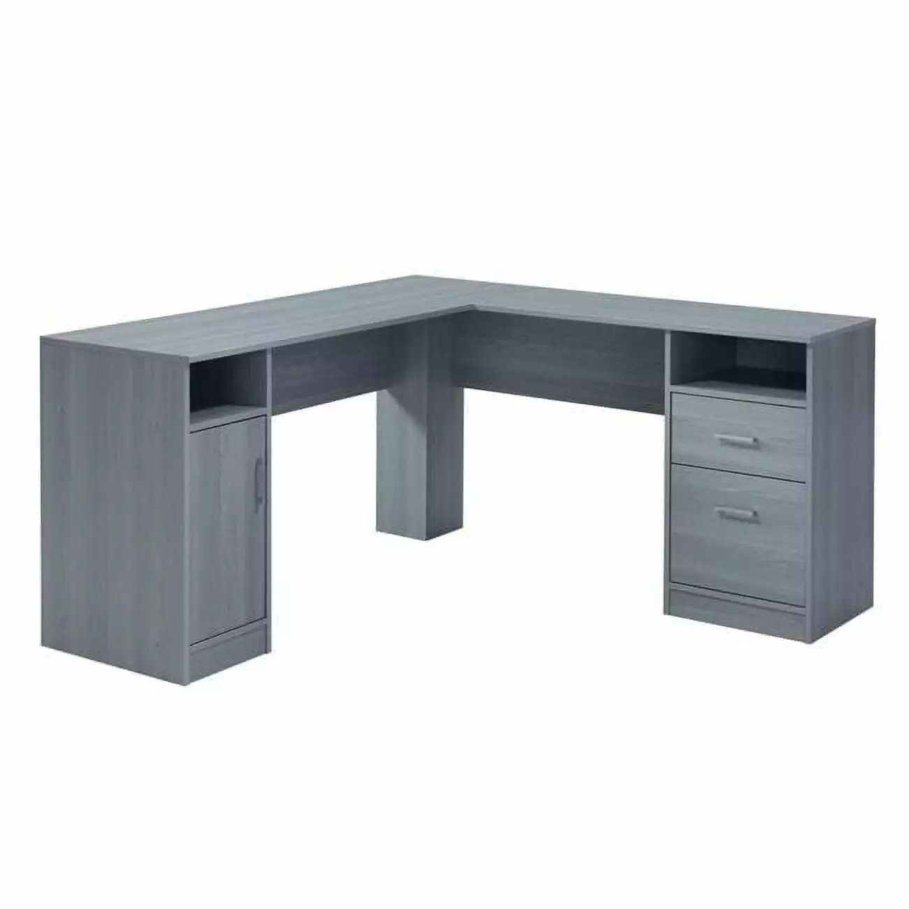 Functional L-Shape Desk Storage Grey Modern Office Desk Back2Basics