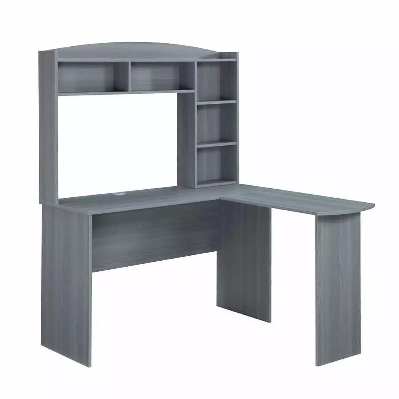 Modern L-Shaped Desk Hutch Grey Home Office Back2Basics
