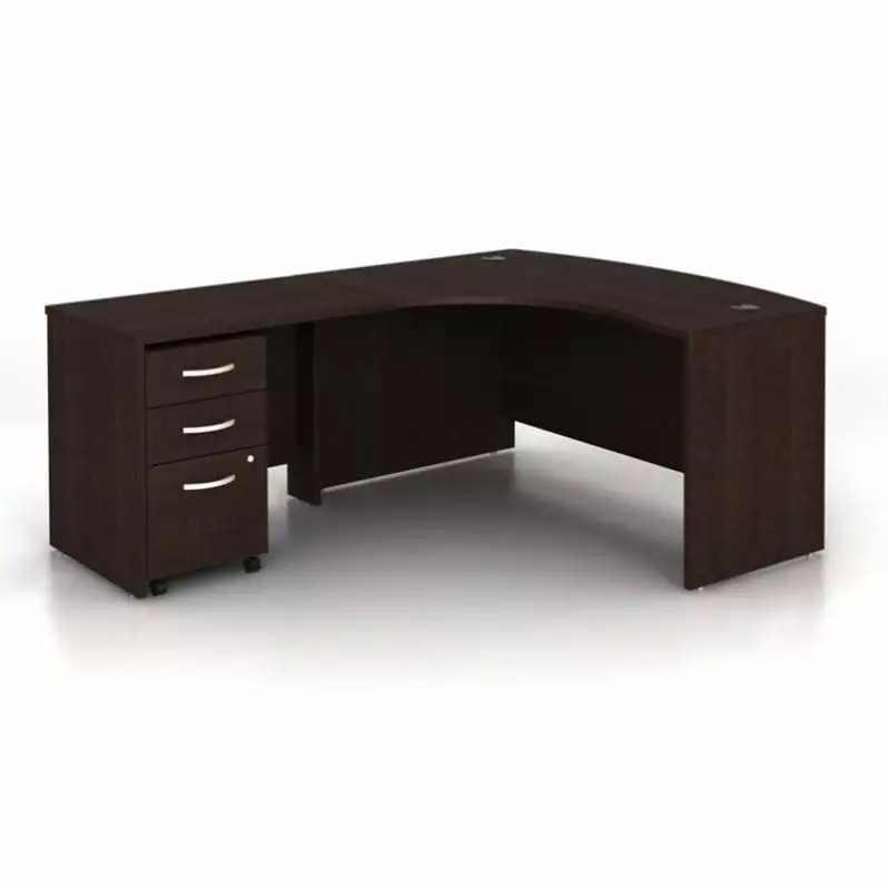 Bush Business Furniture Series C 3-Piece Left-Hand Computer Bow Desk BBF