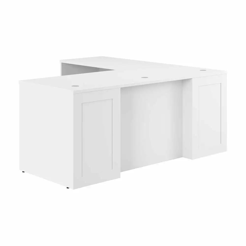 Hampton Heights 72W x 30D Executive L-Shaped Desk White - Engineered Wood Office Workstation BBF
