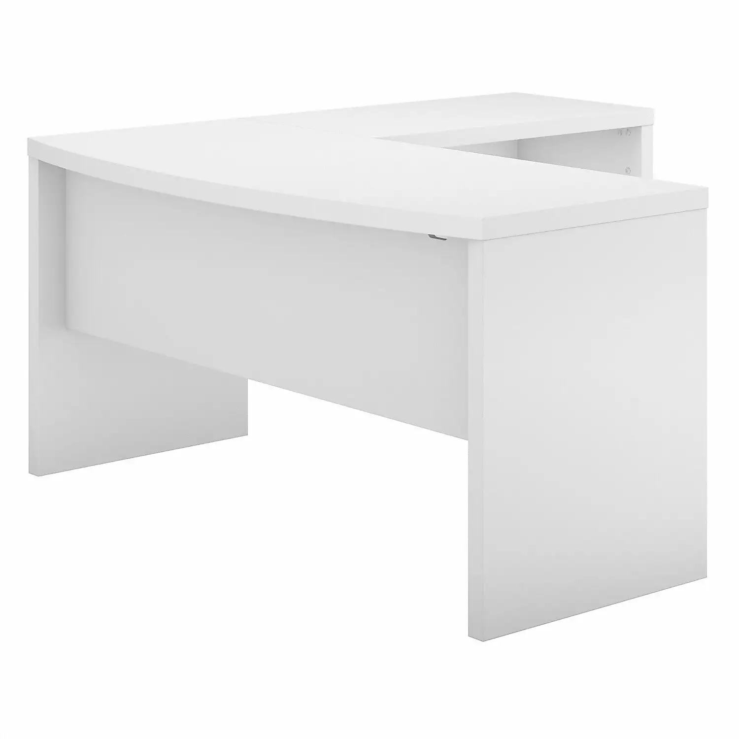 Kathy Ireland Echo Bow Front L Shaped Wood Desk Pure White - Stylish Office Furniture BBF