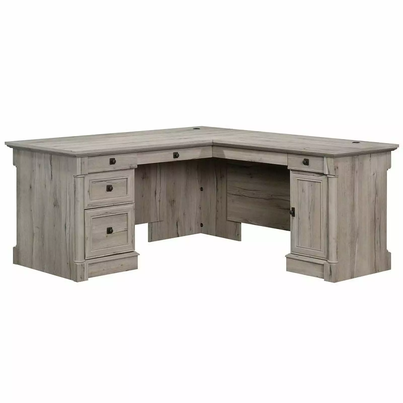 Bowery Hill Contemporary Engineered Wood L-Shaped Computer Desk Split Oak - Modern Home Office