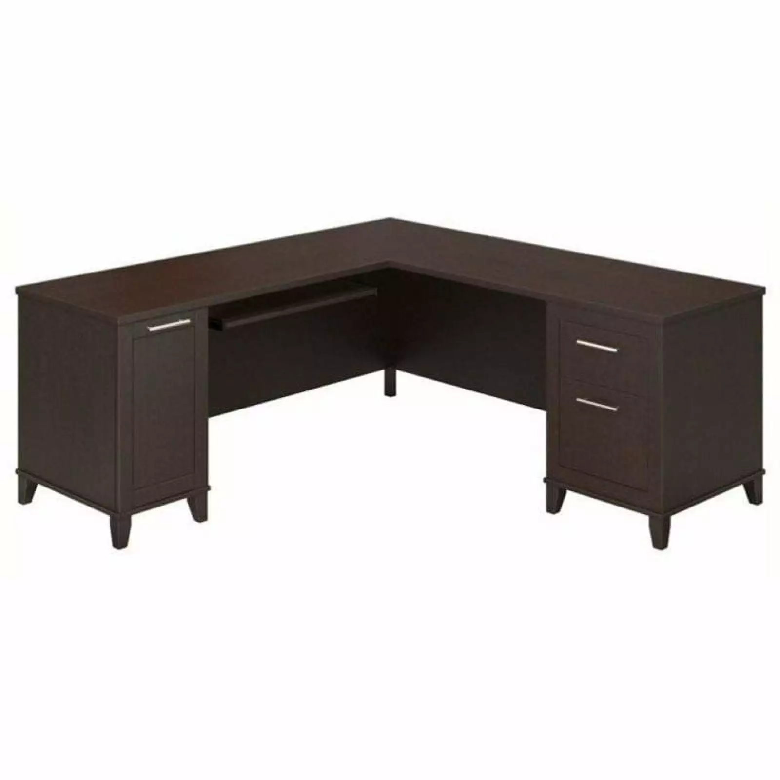 Bowery Hill 71 L-Shaped Desk Mocha Cherry