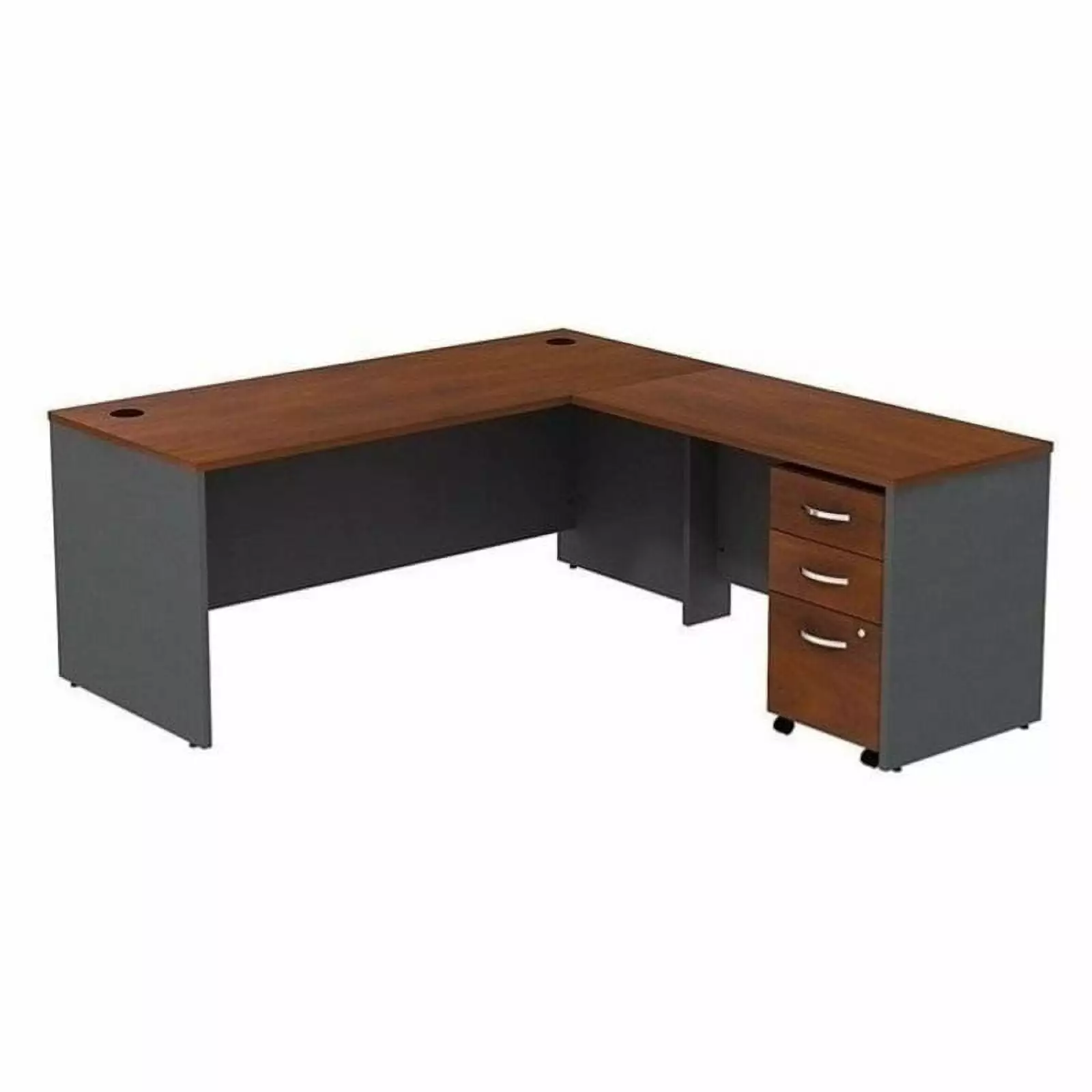 Bowery Hill 72 L-Shaped Desk Pedestal Hansen Cherry