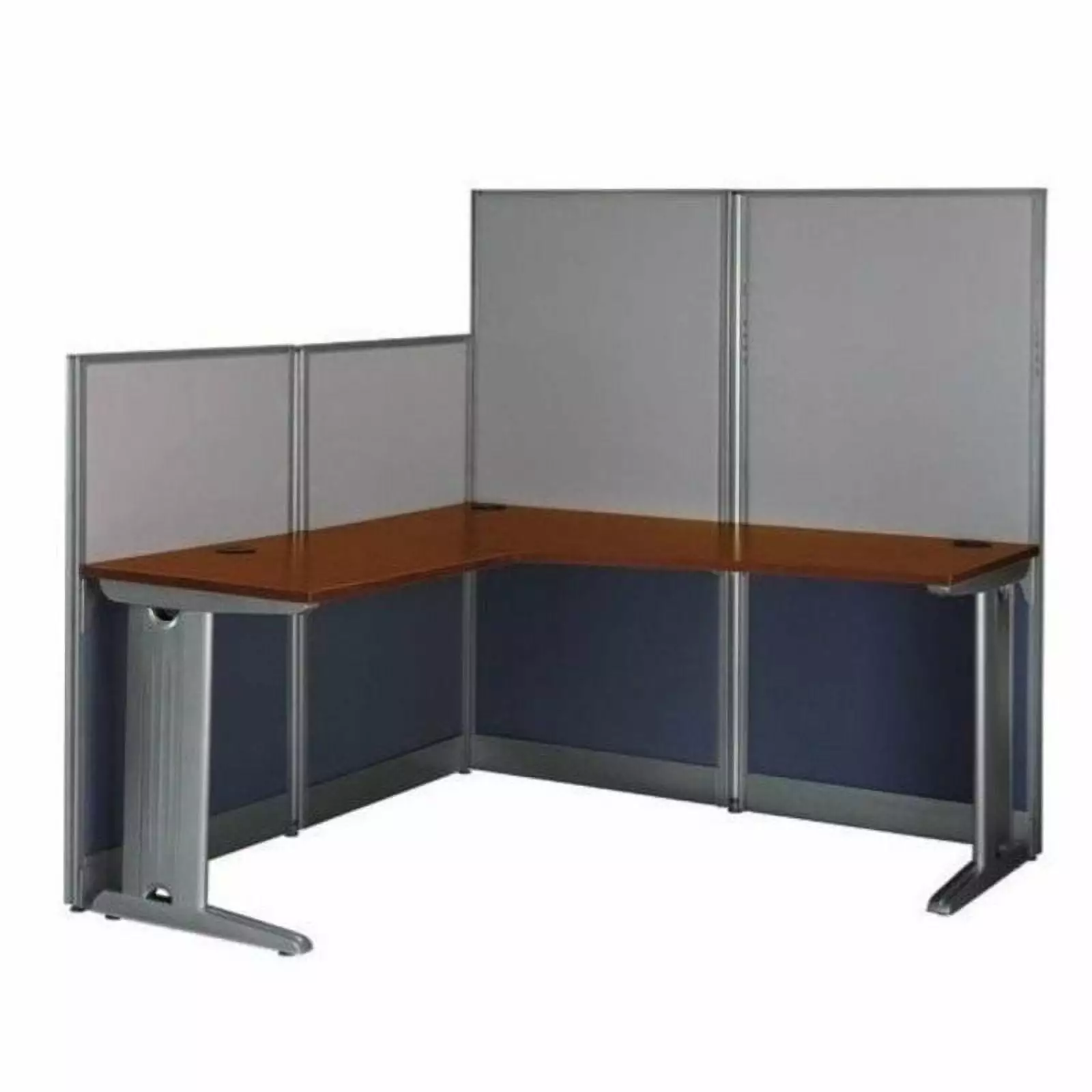 Bowery Hill L-Shaped Workstation Hansen Cherry - Spacious Office Desk Return