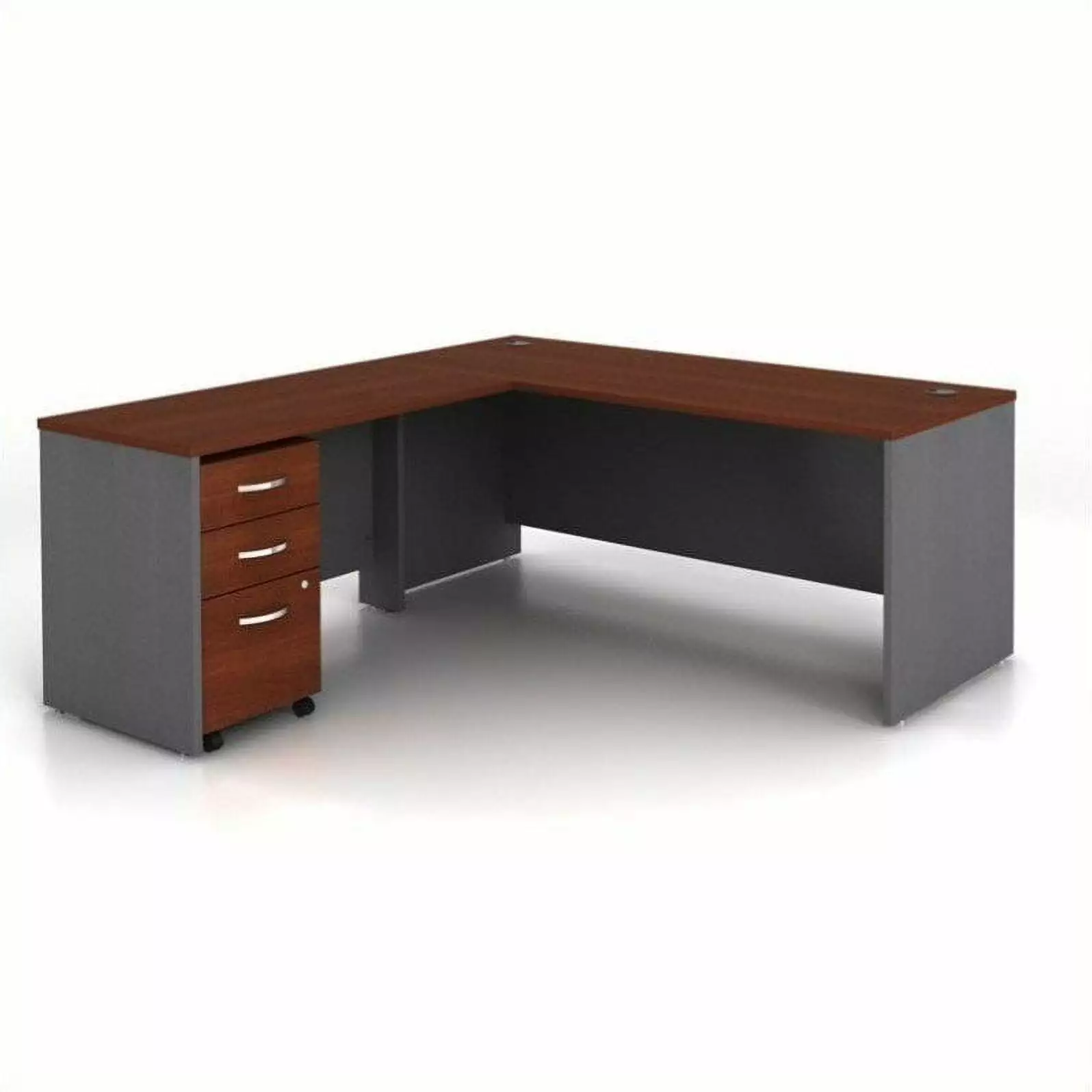 Bush Business Furniture Series C 3-Piece L-Shape Computer Desk Hansen Cherry - Professional Workspace
