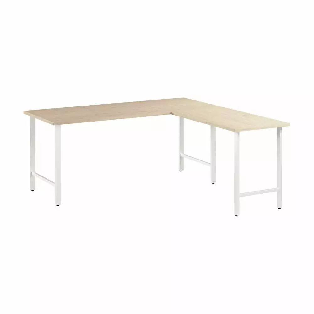 Hustle 72W L Shaped Computer Desk Natural Elm Engineered Wood Home Office Desk Bush Business Furniture