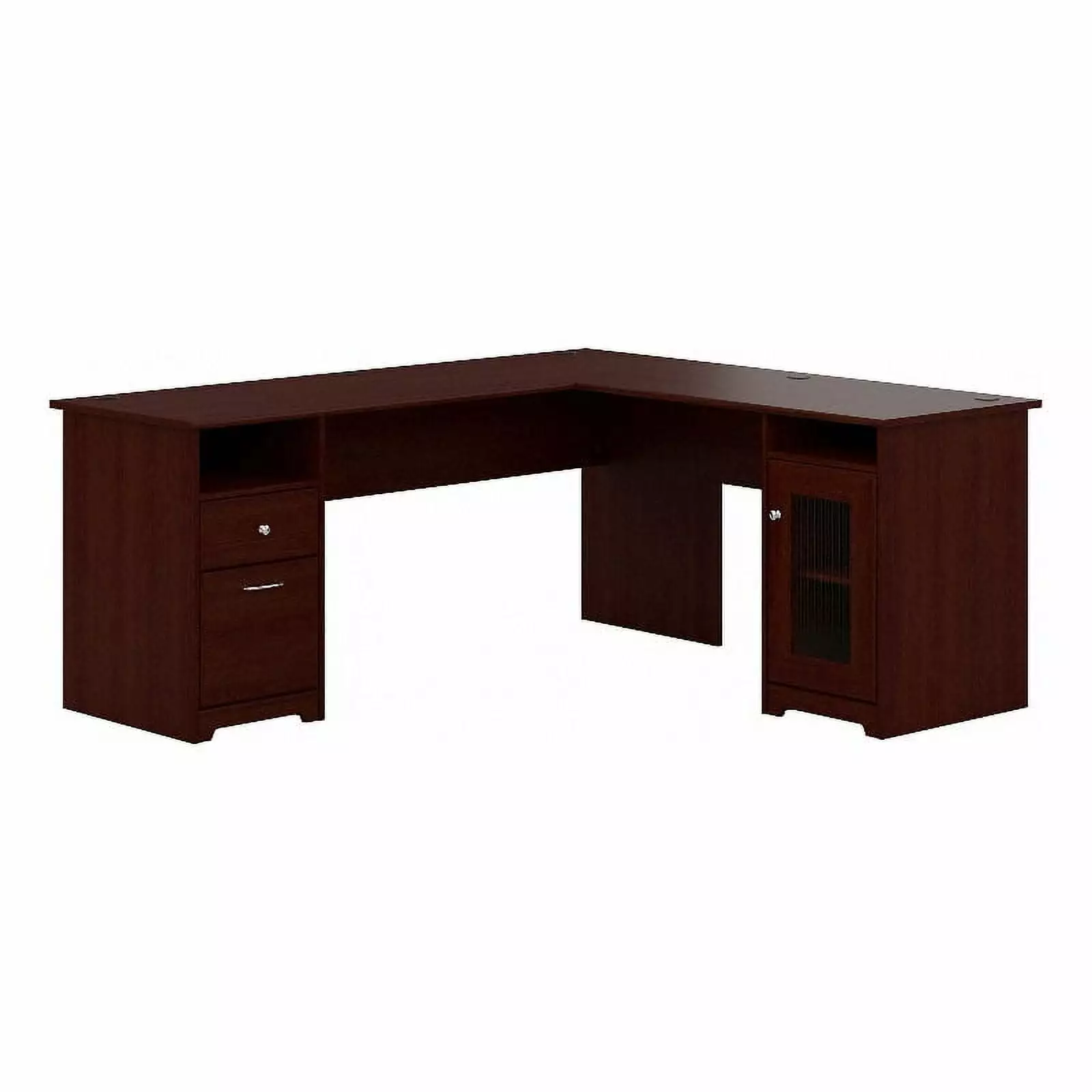 Bush Furniture Cabot 72W L Shaped Desk Harvest Cherry Engineered Wood Large Office Desk