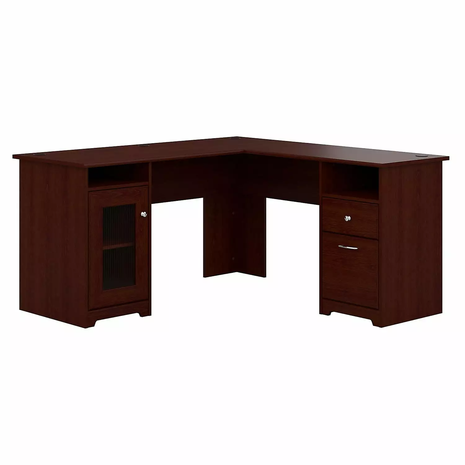 Bush Furniture Cabot 60 L-Shaped Computer Desk Harvest Cherry