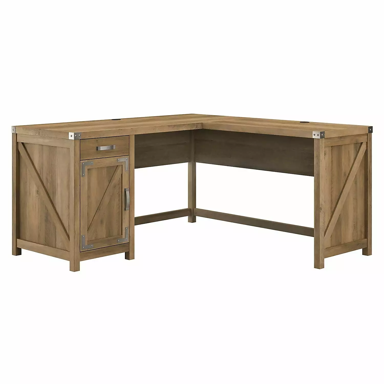 Bush Furniture Knoxville 60W L Shaped Desk Cabinet Reclaimed Pine - Corner Office Desk