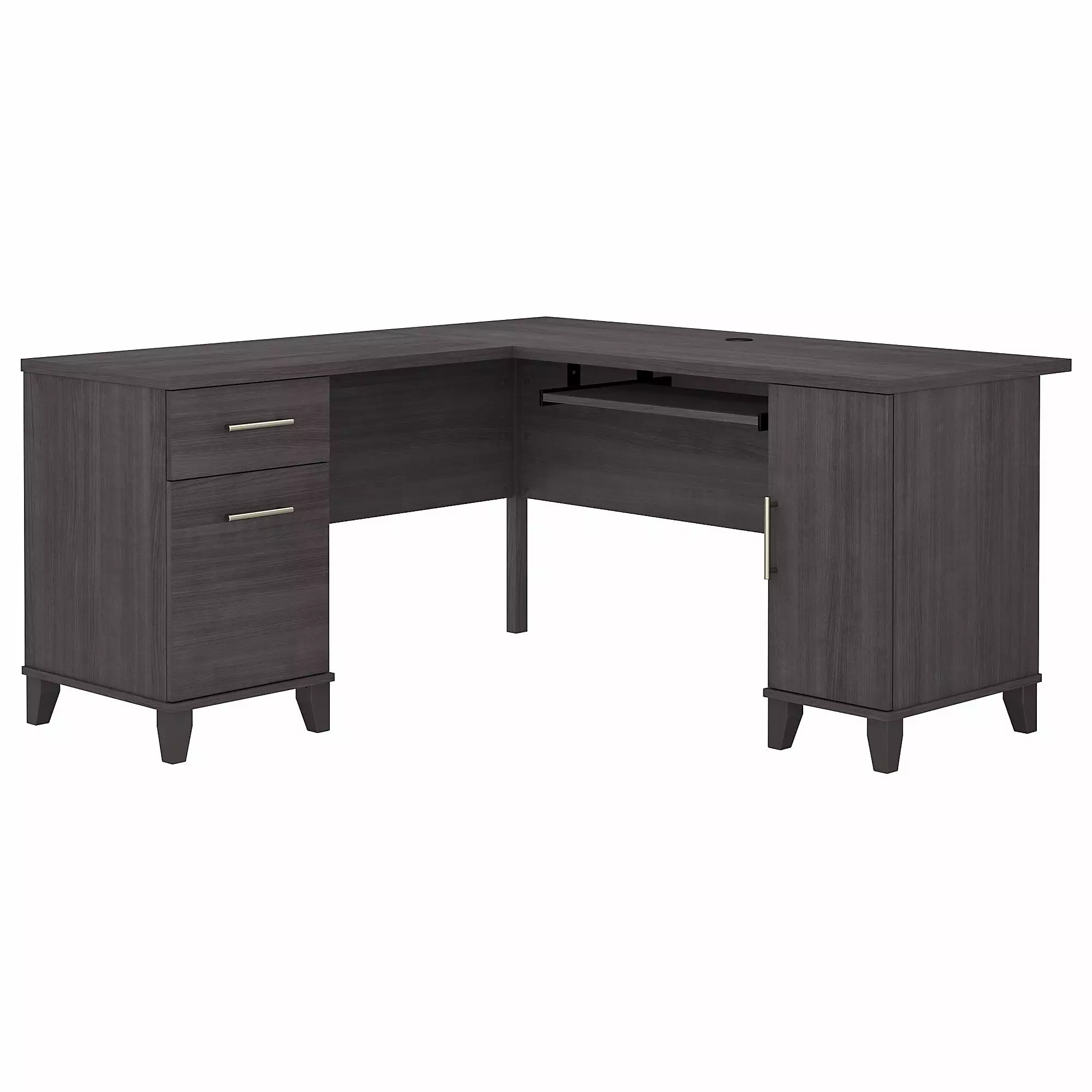 Bush Furniture Somerset 60 Inch L Shaped Desk Storage Storm Gray