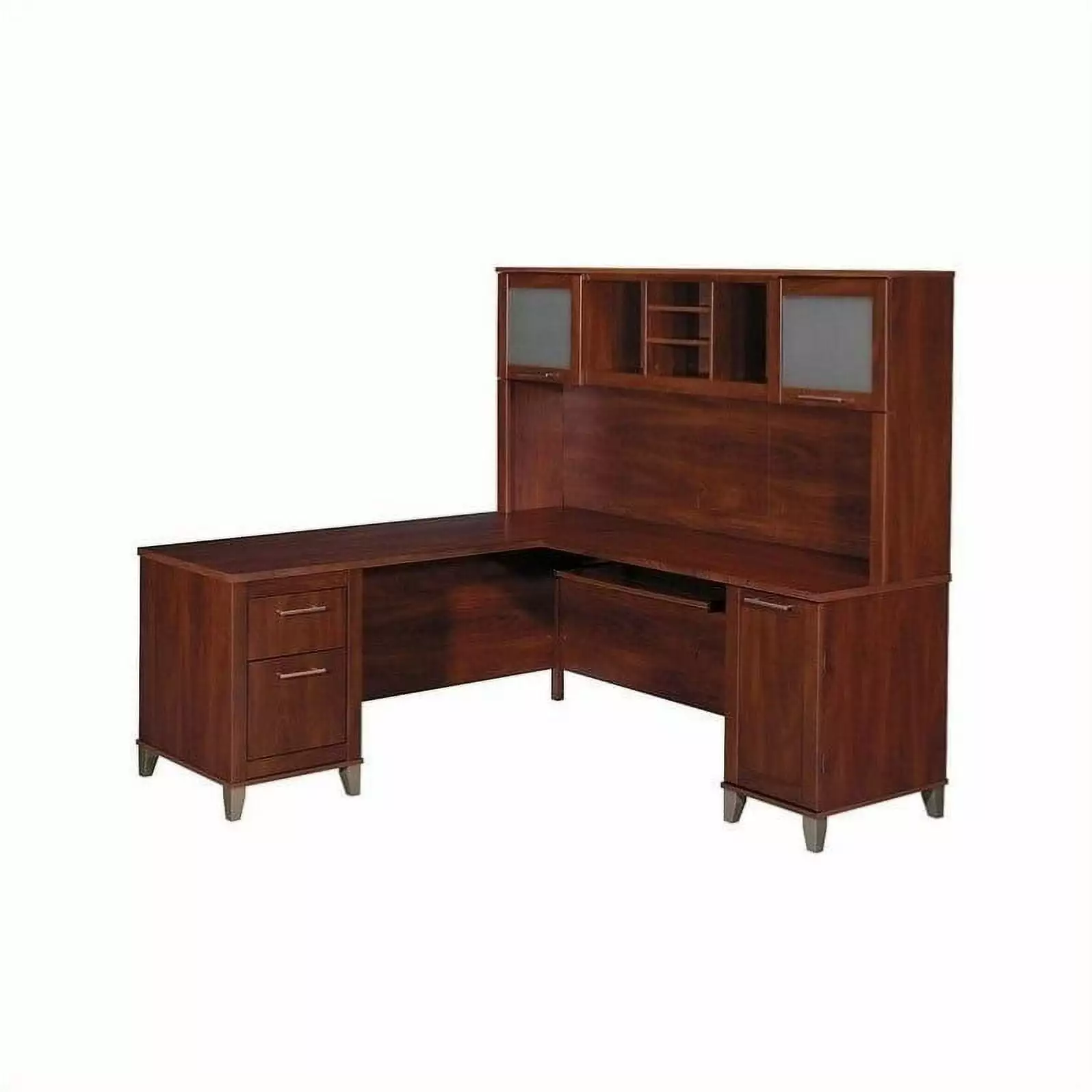 Bush Furniture Somerset 71 L Shaped Computer Desk Hutch Hansen Cherry Home Office