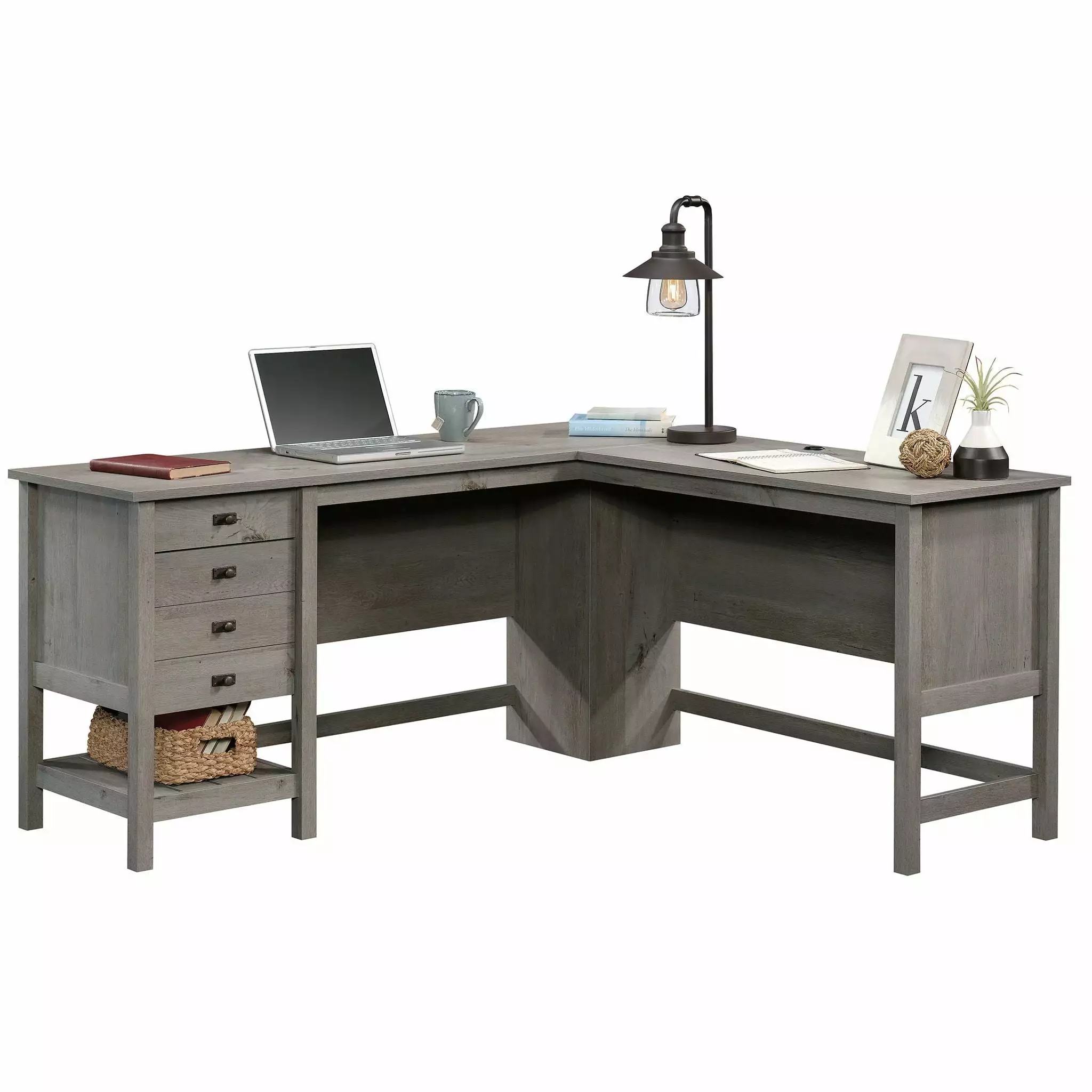 CasaSole 65 Wide L-Shaped Desk Mystic Oak - Modern Office Desk