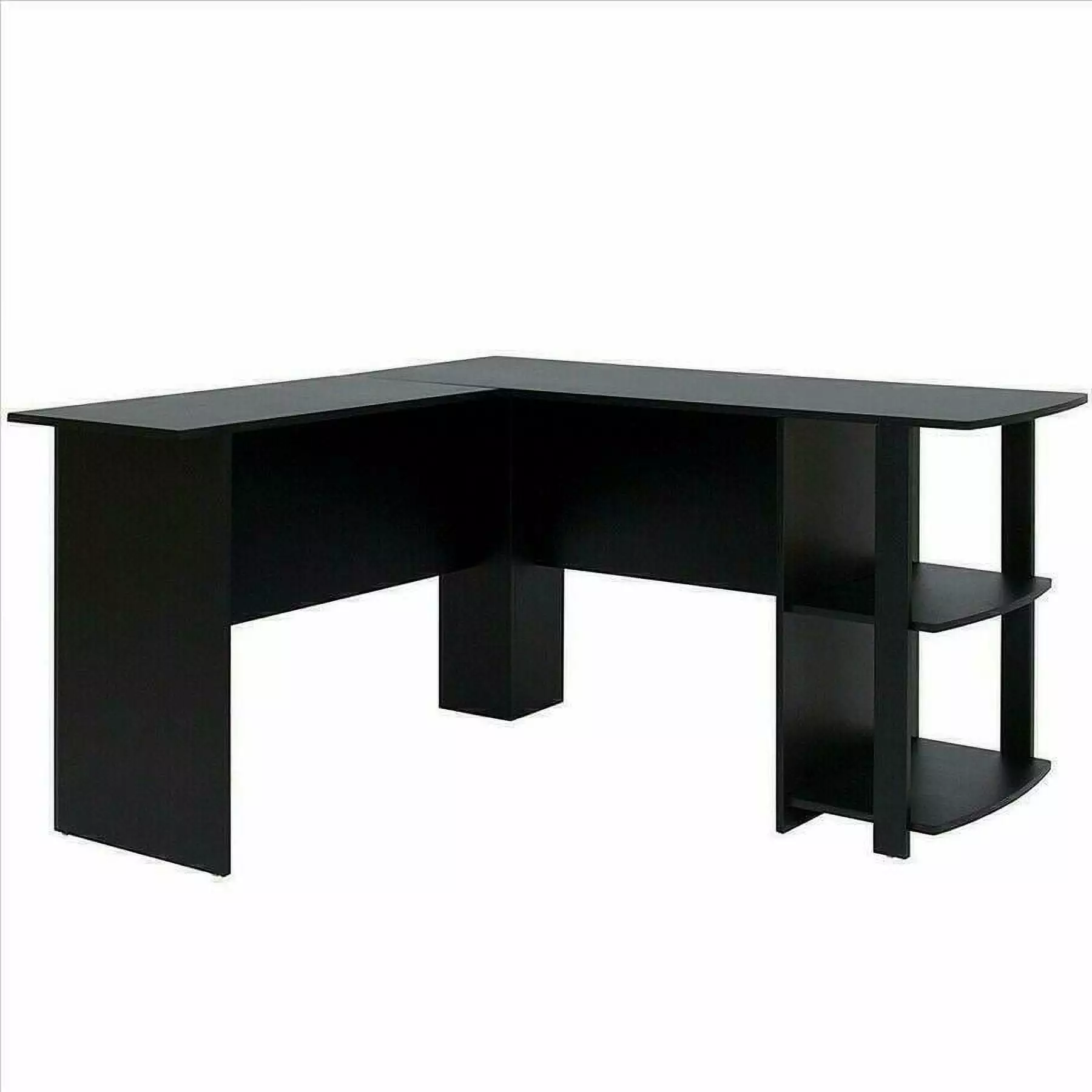 L Shaped Corner Office Desk - Black Computer Desk Home Office FCH