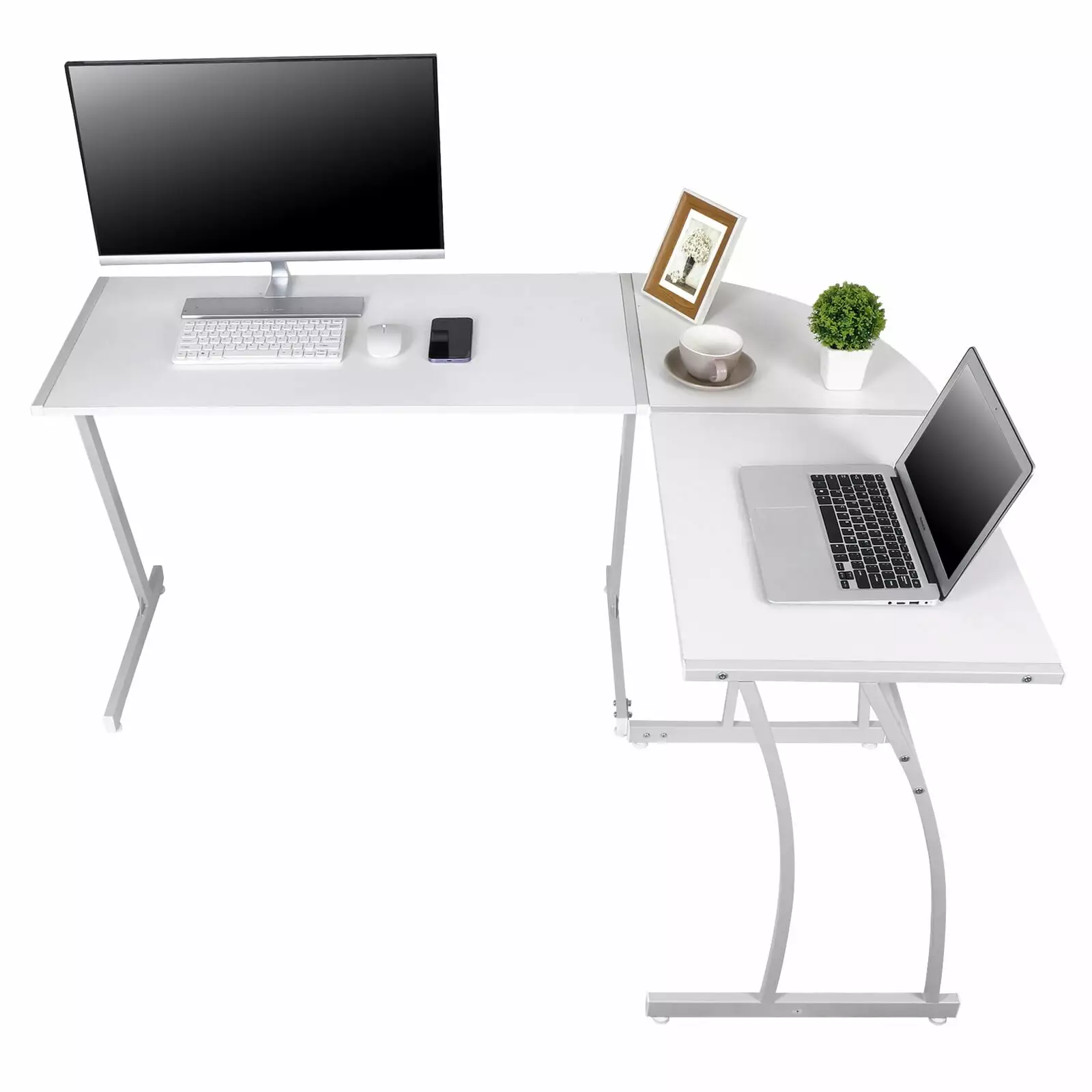 58 Office Desk L Shaped Corner Computer Gaming Laptop Table Workstation HYPE