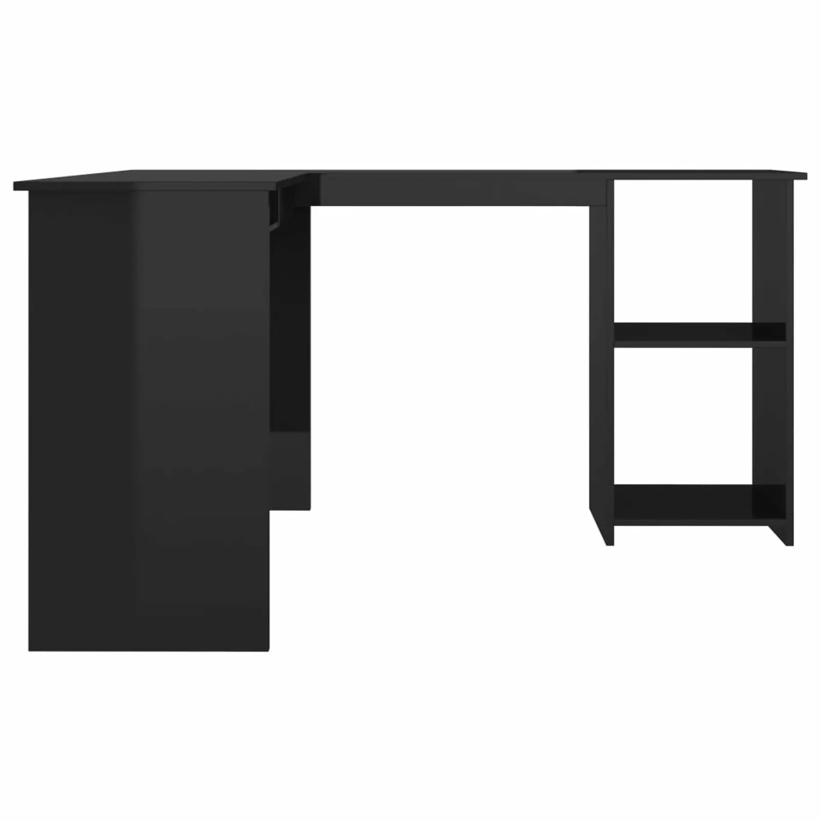 Irfora L-Shaped Computer Desk Shelves Wood Table Office Desk