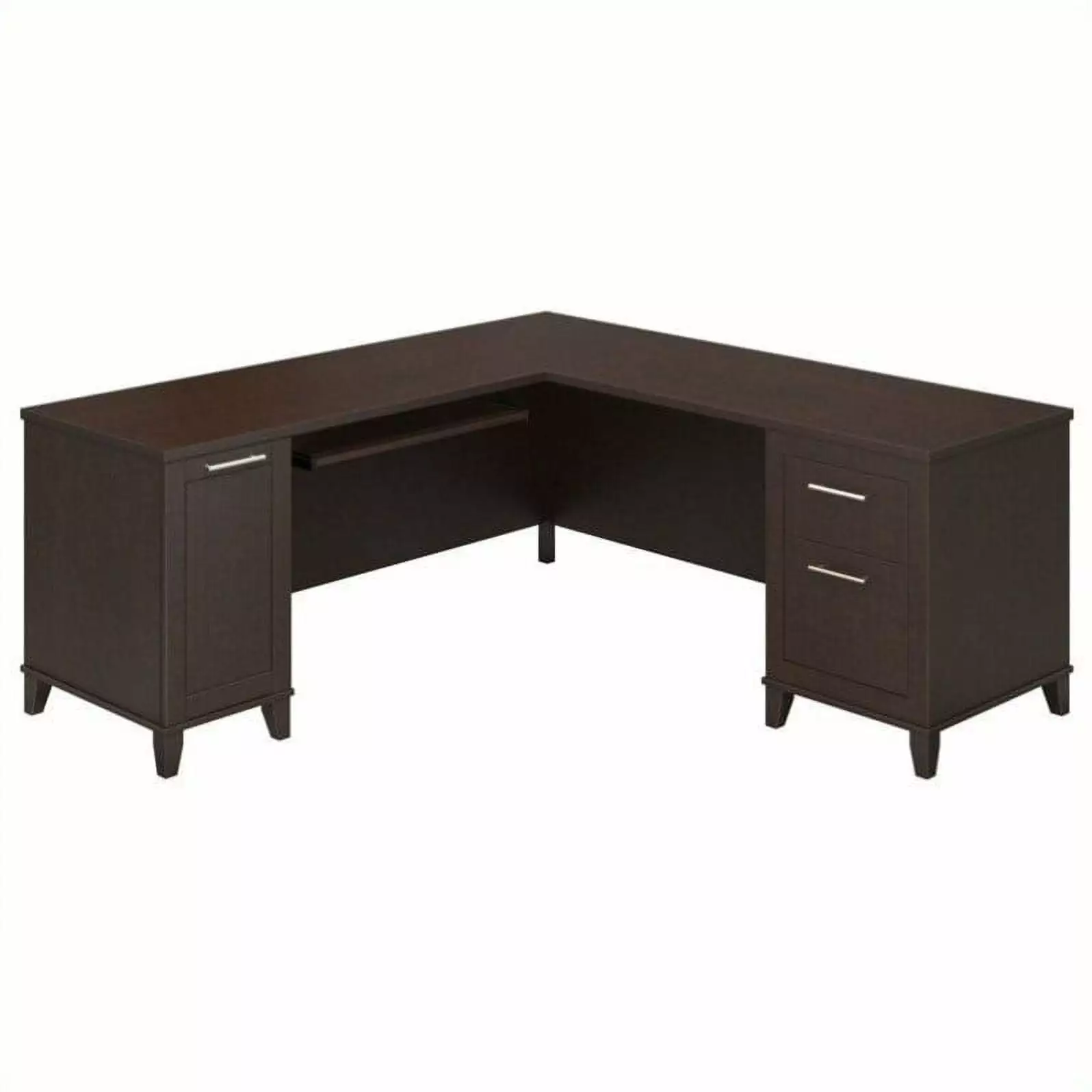 Kingfisher Lane 71 L-Shaped Desk Mocha Cherry