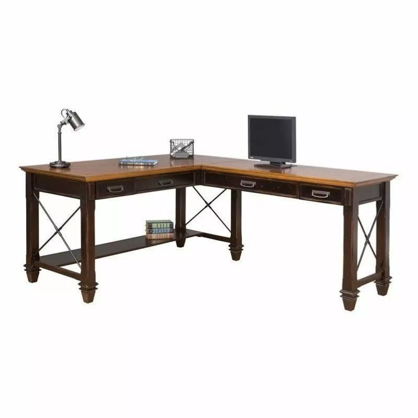 Martin Furniture Hartford Wood 60 L-Shaped Desk Brown