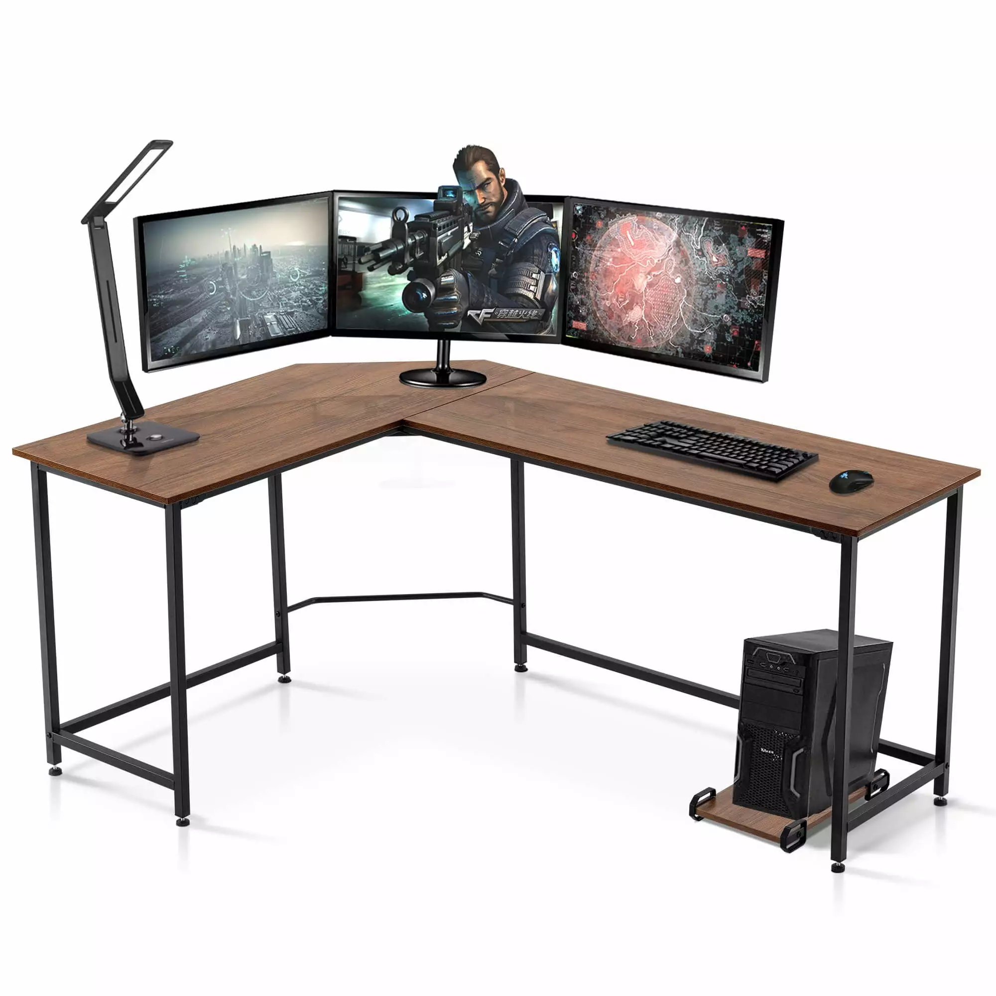 Mcombo Corner Desk L-Shape Computer Desk Home Office Gaming Study Small Space