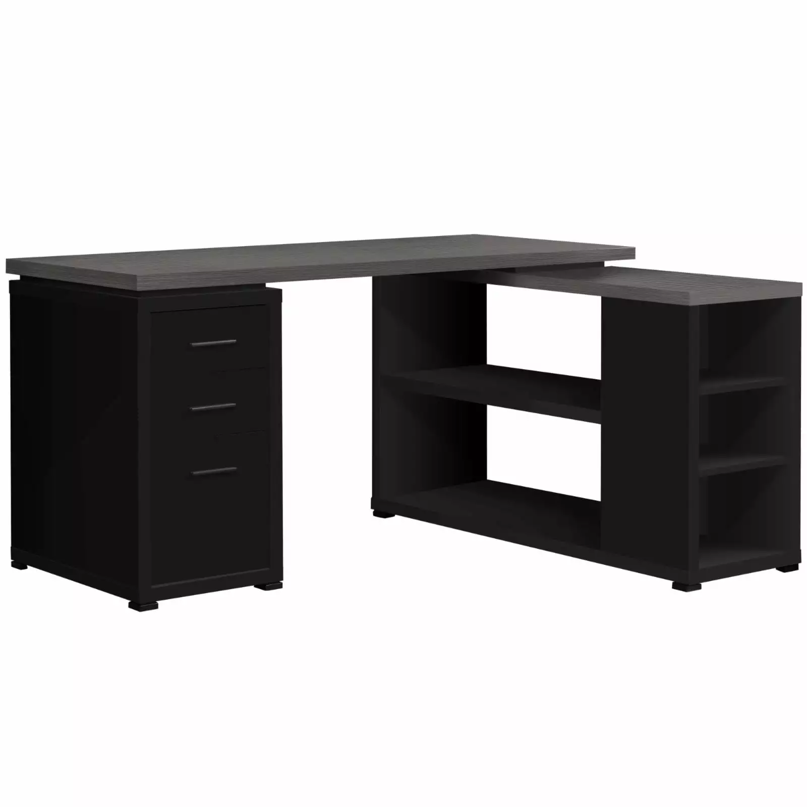 Monarch Specialties Computer Desk L-Shaped Corner 3 Drawers 2 Open Shelves 3 Cubbies 60L X 47W